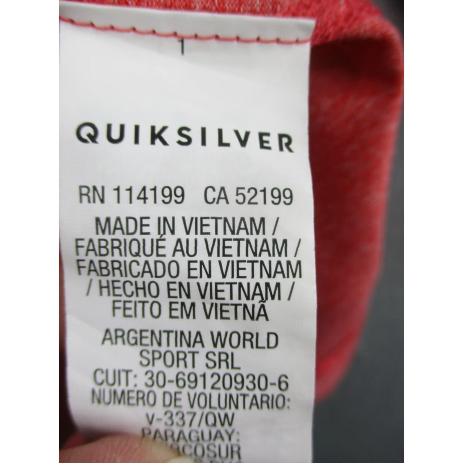 Quiksilver Quiksilver Shirt Mens 2XL Red Long Sleeve Surf Logo Performance Athletic Top Size US XXL / EU 58 / 5 - 7 Thumbnail