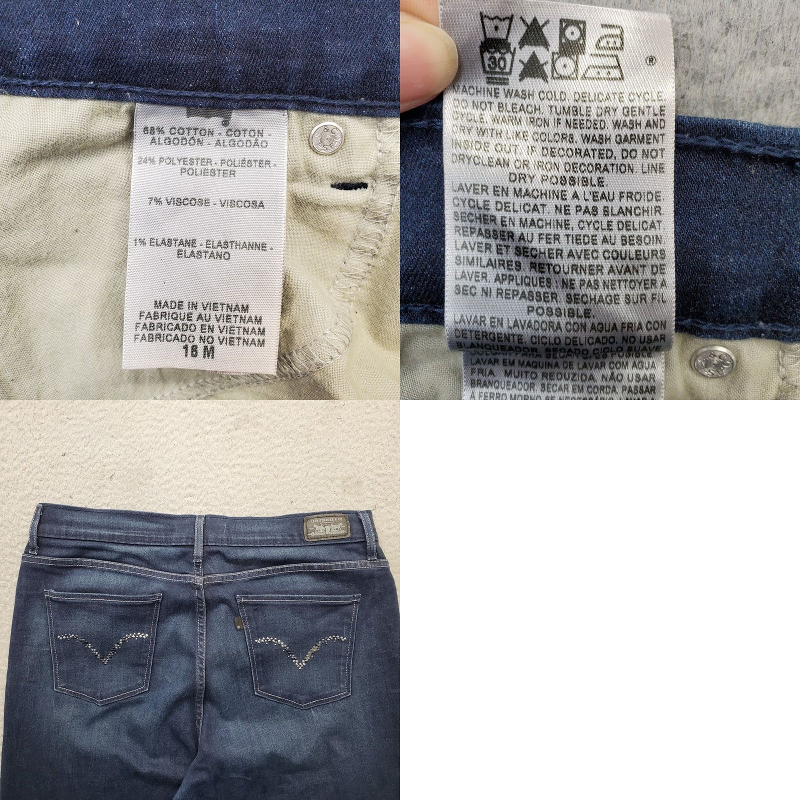 Levi's Levi's 512 Bootcut Jeans Womens Size 18M Blue Denim Cotton Slim Fit Dark Wash Jeans Size 40" / US 18 - 8 Thumbnail