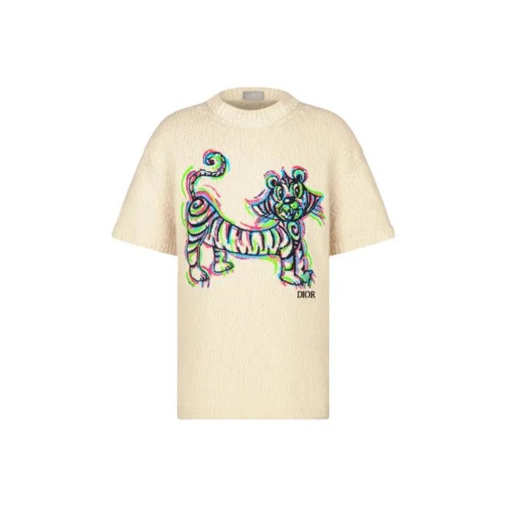 Dior Dior x Kenny Scharf Embroidered Tiger T-Shirt 0079 Size US S / EU 44-46 / 1 - 1 Thumbnail