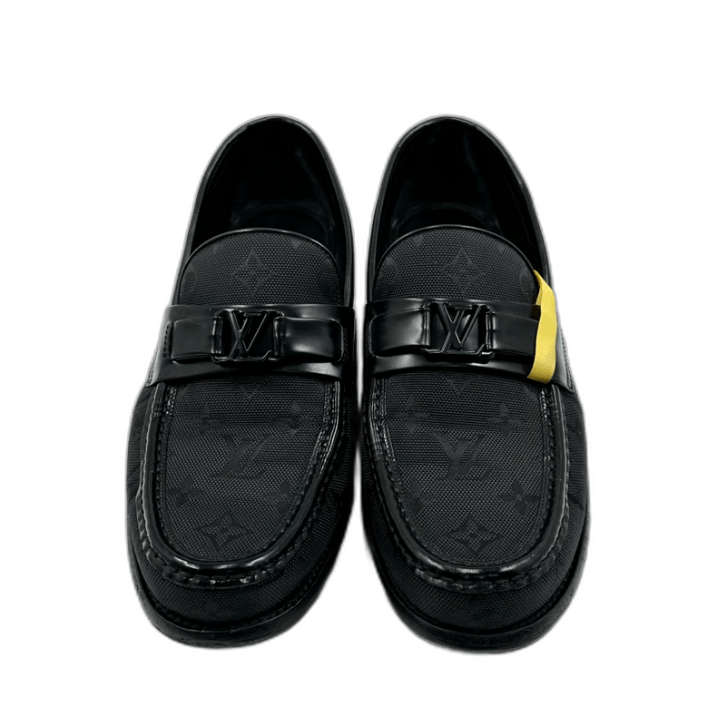 Louis Vuitton Louis Vuitton Black Printed Leather Shoes Size US 9 / EU 42 - 1 Thumbnail