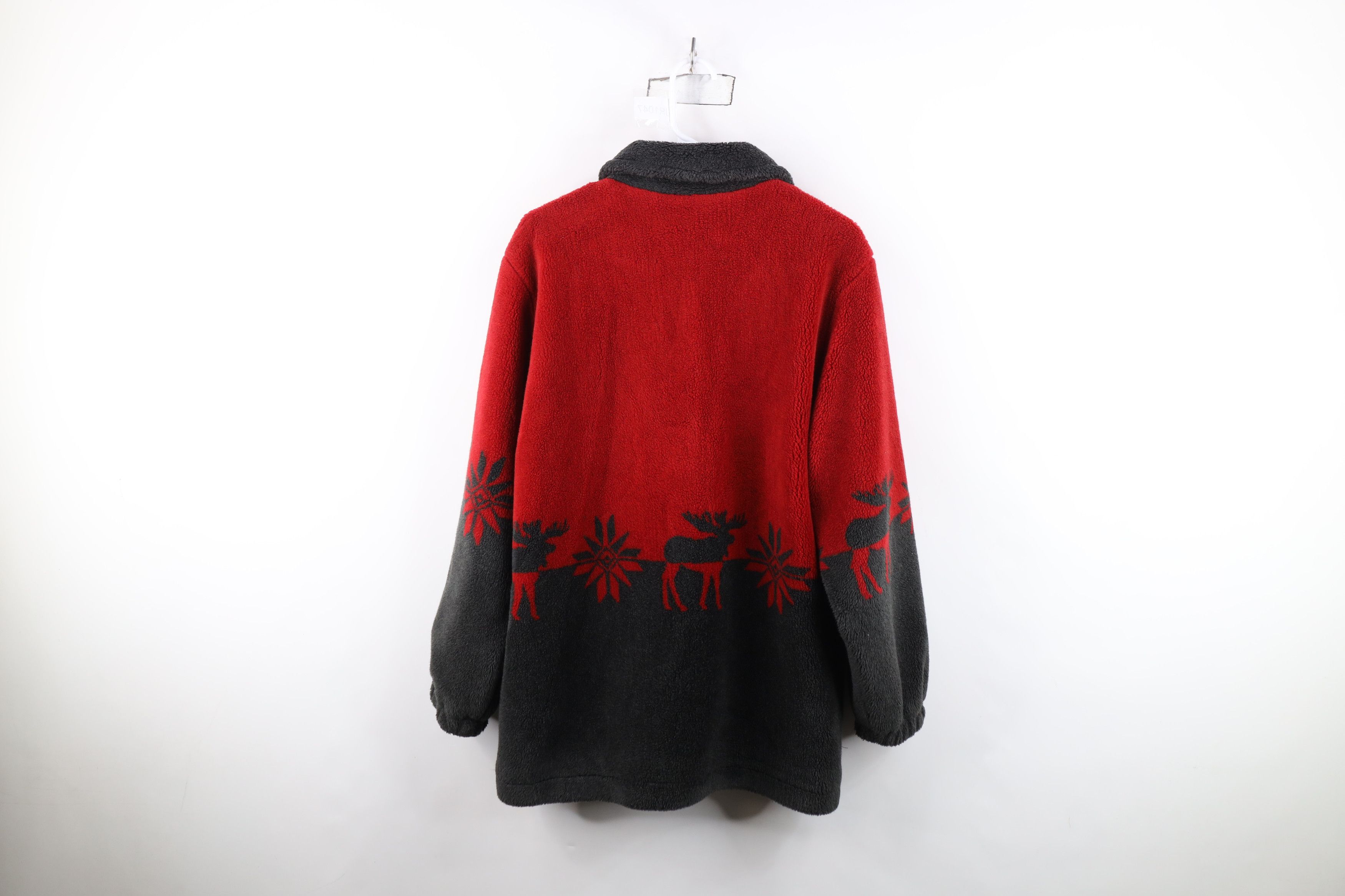 Vintage Vintage 90s Y2K Streetwear Snowflake Moose All Print Jacket Size L / US 10 / IT 46 - 13 Thumbnail