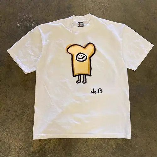 VIBE White Loose Happy Bones Printed Short Sleeve T-Shirt Size US XL / EU 56 / 4 - 2 Thumbnail