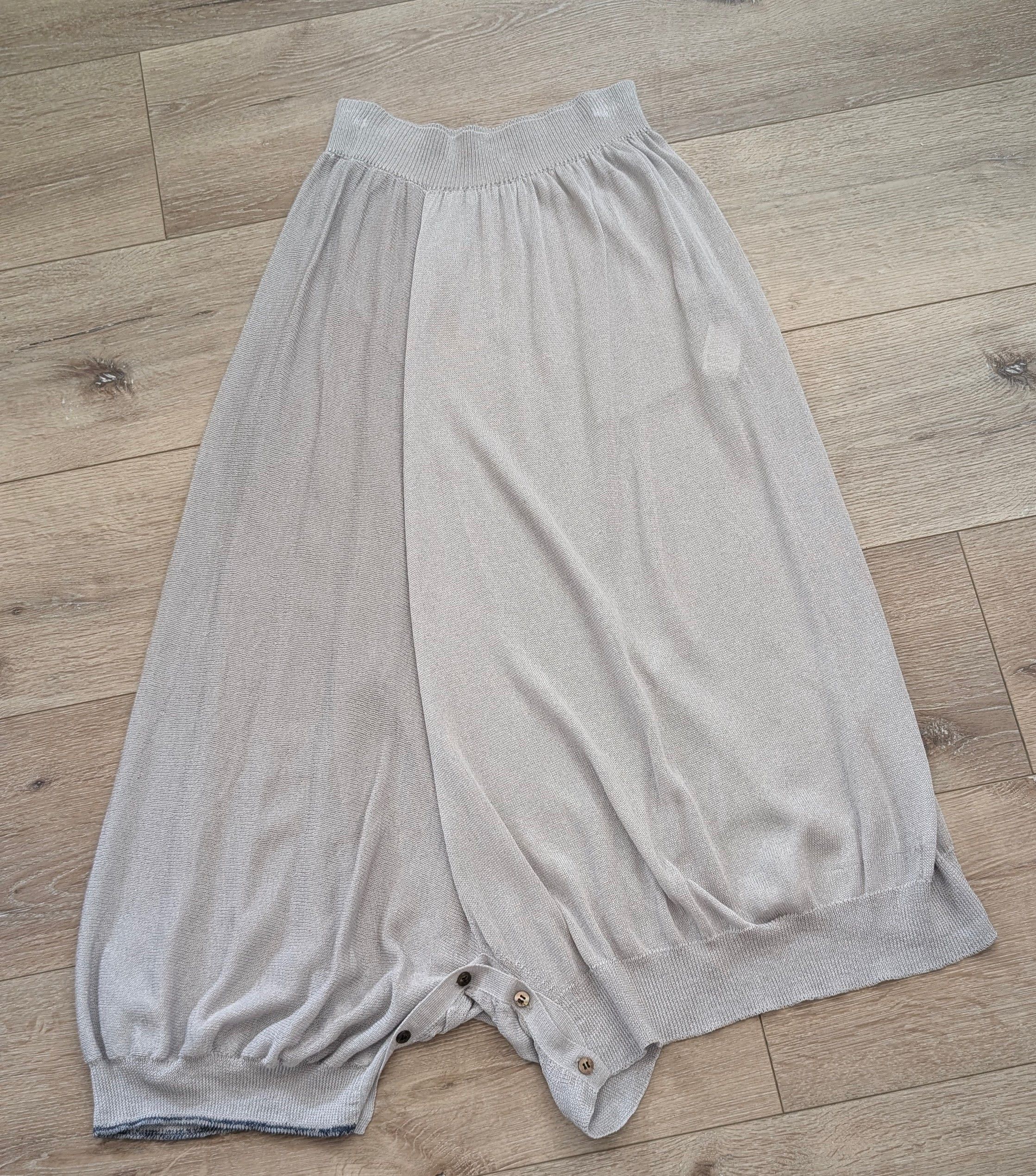 Y's Y"s Lt Grey Fine Knit Convertible Split-Leg Long Skirt Size 26" / US 2 / IT 38 - 2 Thumbnail