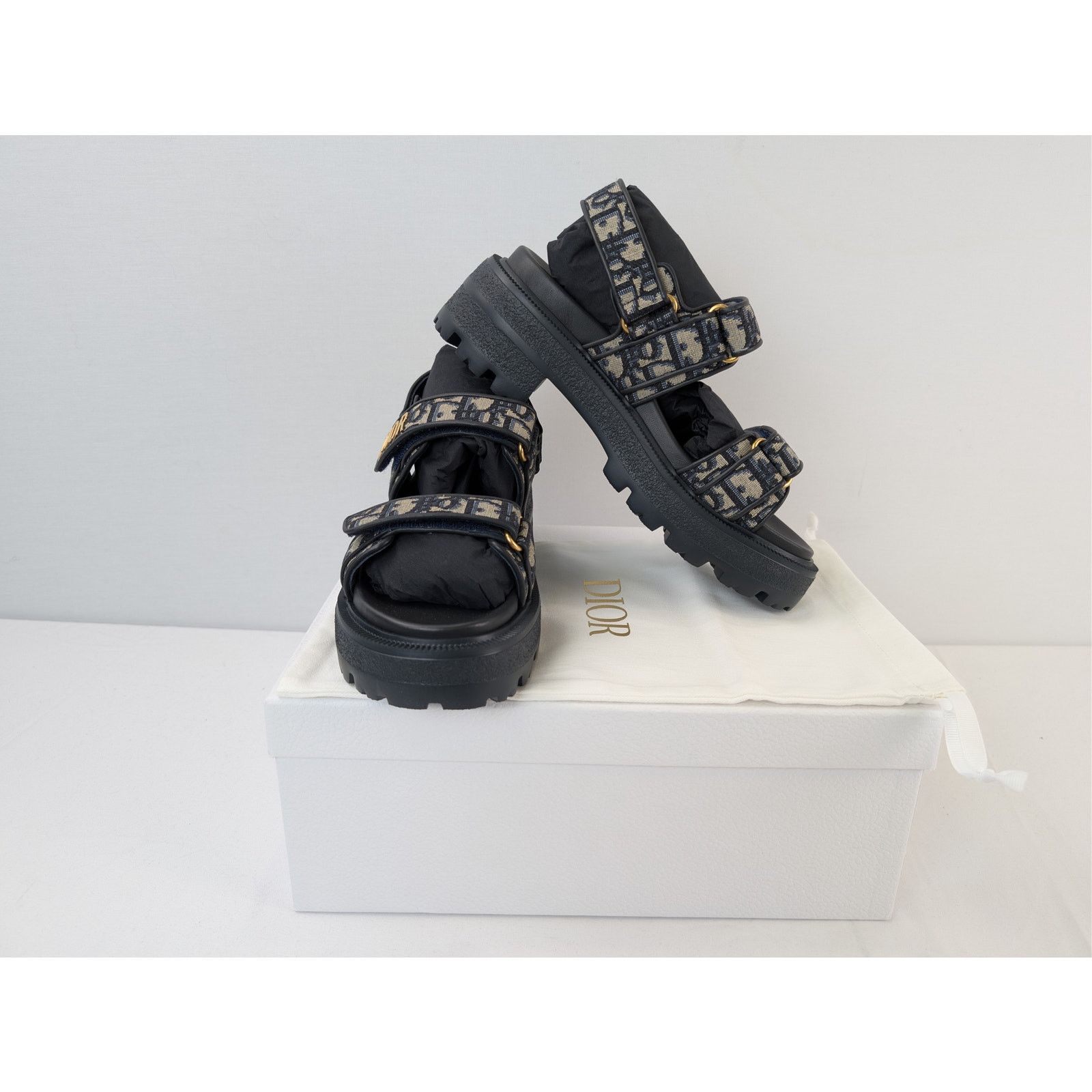 Dior o1rshd1 Oblique Fabric canvas Dioract platform sandal black Size US 8 / IT 38 - 15 Thumbnail