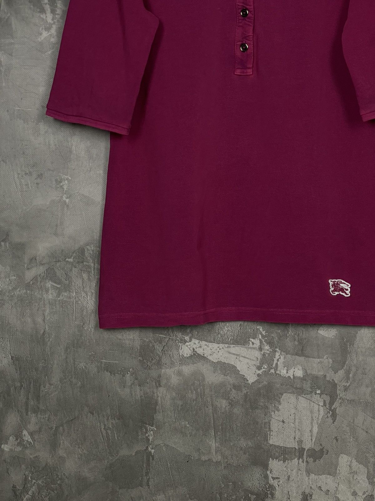 Burberry Burberry Brit Very Rare Y2K Purple Long Sleeve Polo T shirt Size L / US 10 / IT 46 - 5 Thumbnail