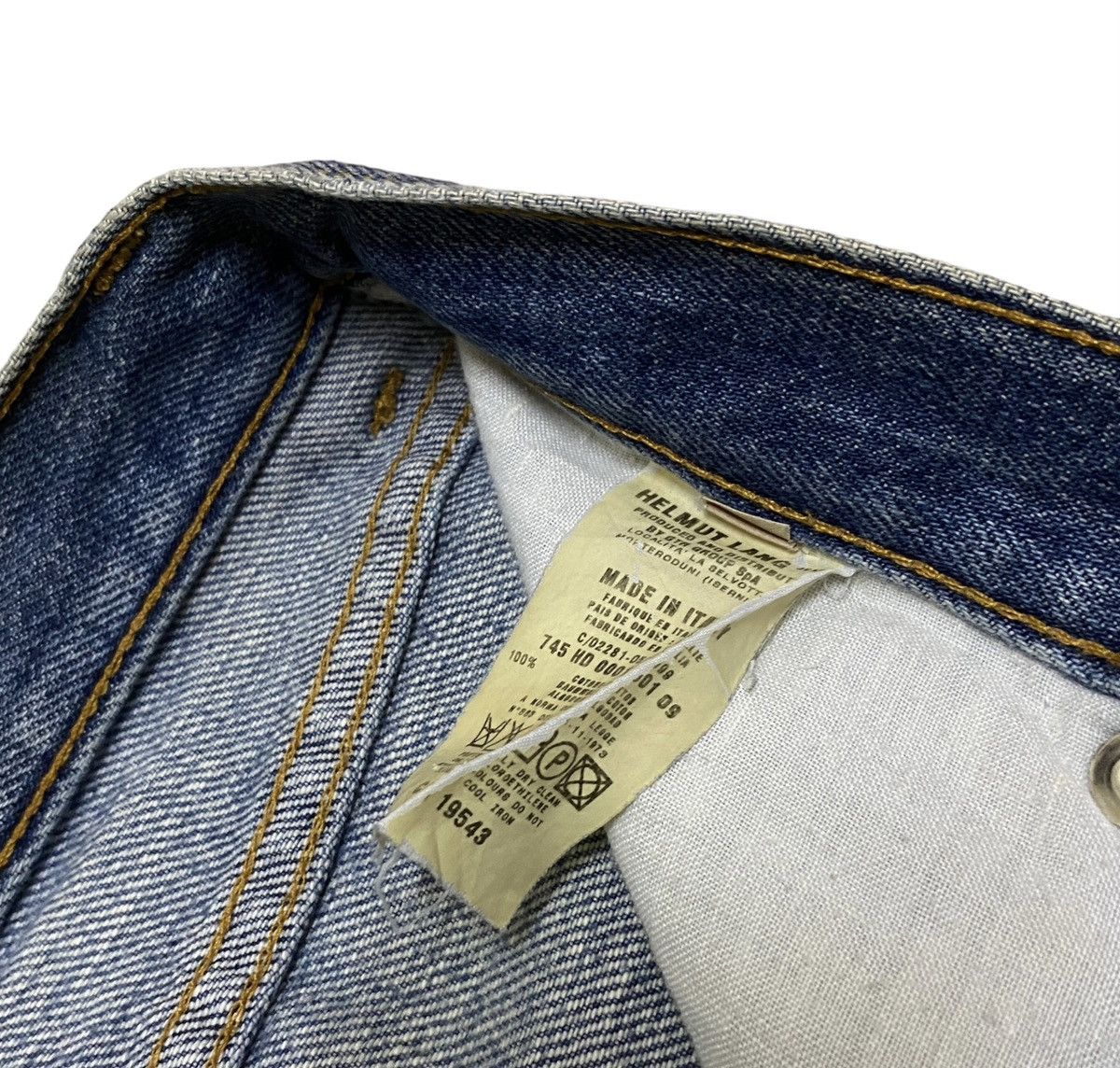 Helmut Lang Rare Design Vintage Brand Helmut Lang Patchwork Jeans 1990s Size US 26 / EU 42 - 7 Thumbnail