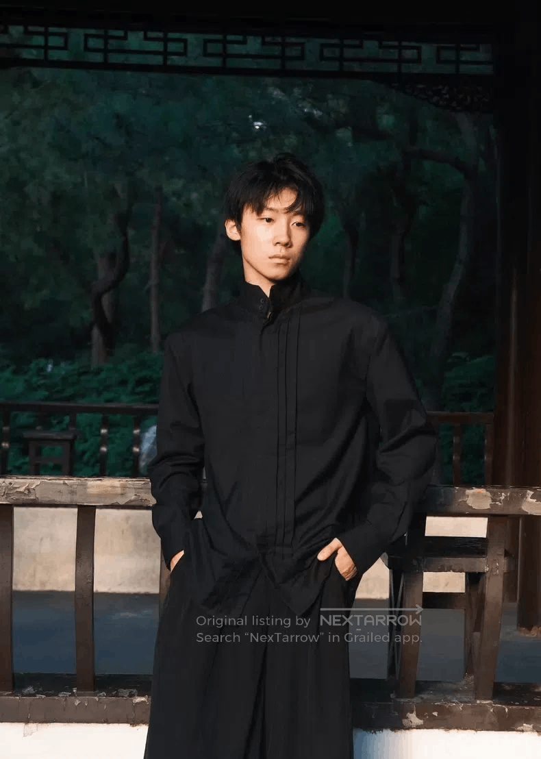 Saint Laurent Paris Saint Laurent Paris Black Samurai Mandarin Collar Accordio Size M / US 6-8 / IT 42-44 - 8 Thumbnail