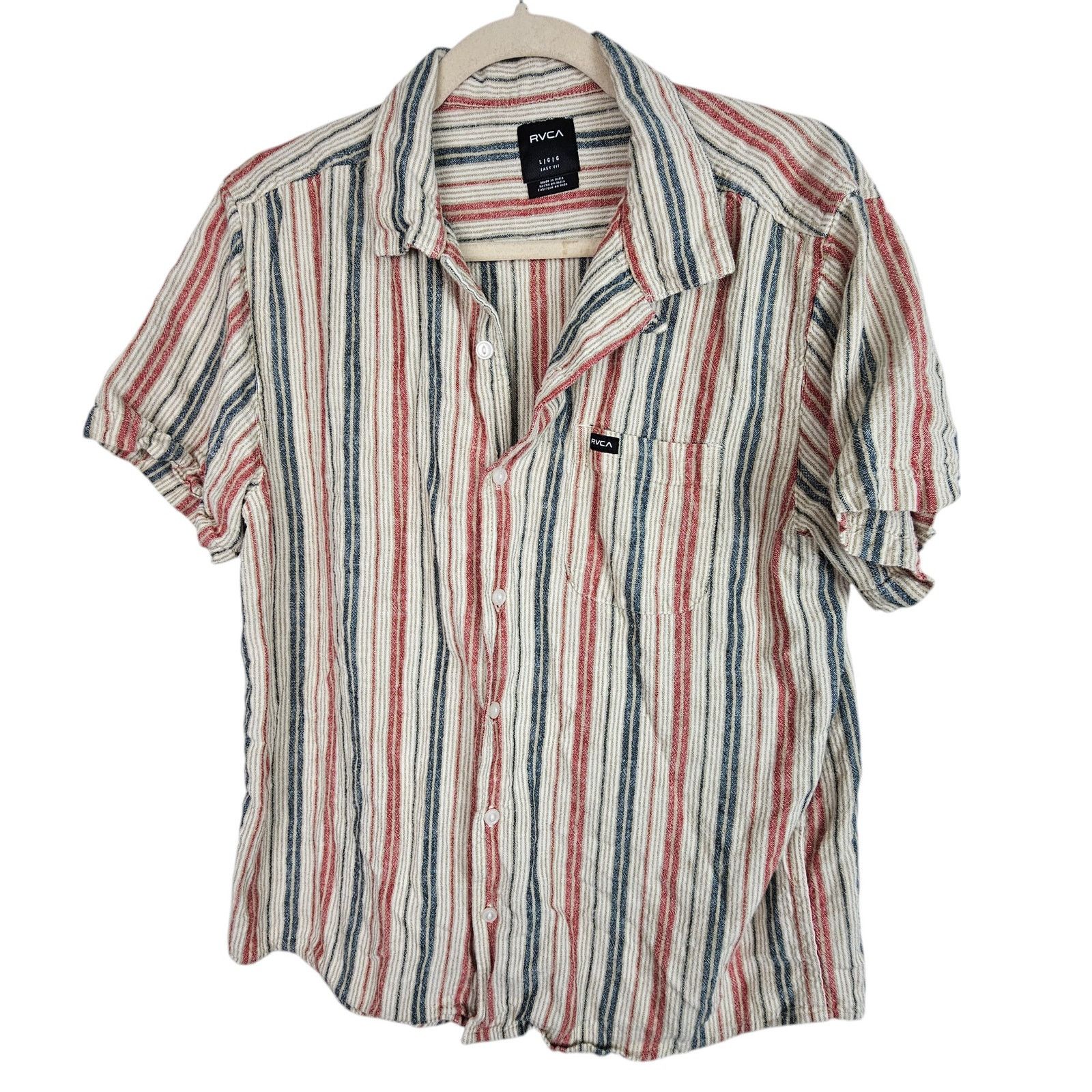 RVCA RVCA Button Up RVCA Shirt Linen Blend Shirt Men L Size US L / EU 52-54 / 3 - 1 Thumbnail