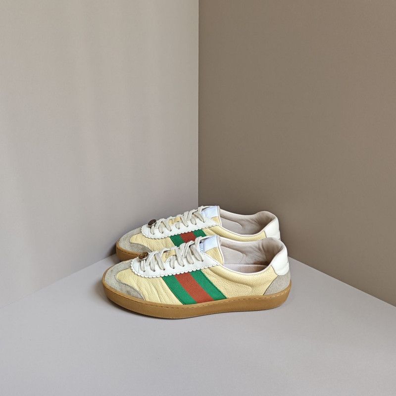 Gucci G74 Web Leather Low-Top Sneakers 0079