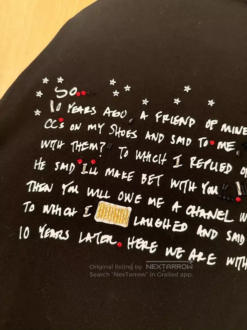 Chanel Chanel Black bead embroidery graffiti long-sleeved sweatsh Size M / US 6-8 / IT 42-44 - 4 Thumbnail