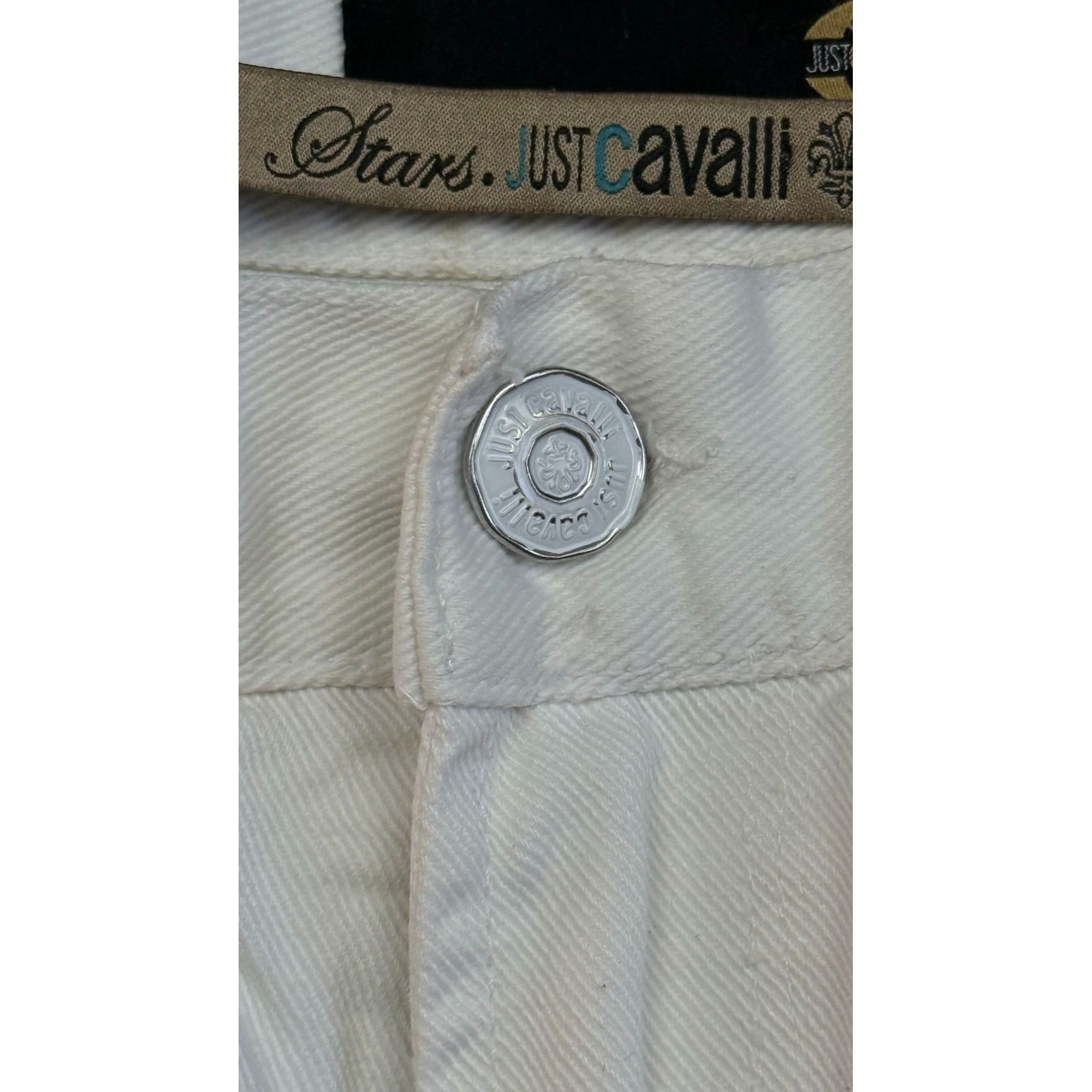 Just Cavalli Archive Just Cavalli White Denim Shorts – Ittierre Era Size US 34 / EU 50 - 8 Thumbnail