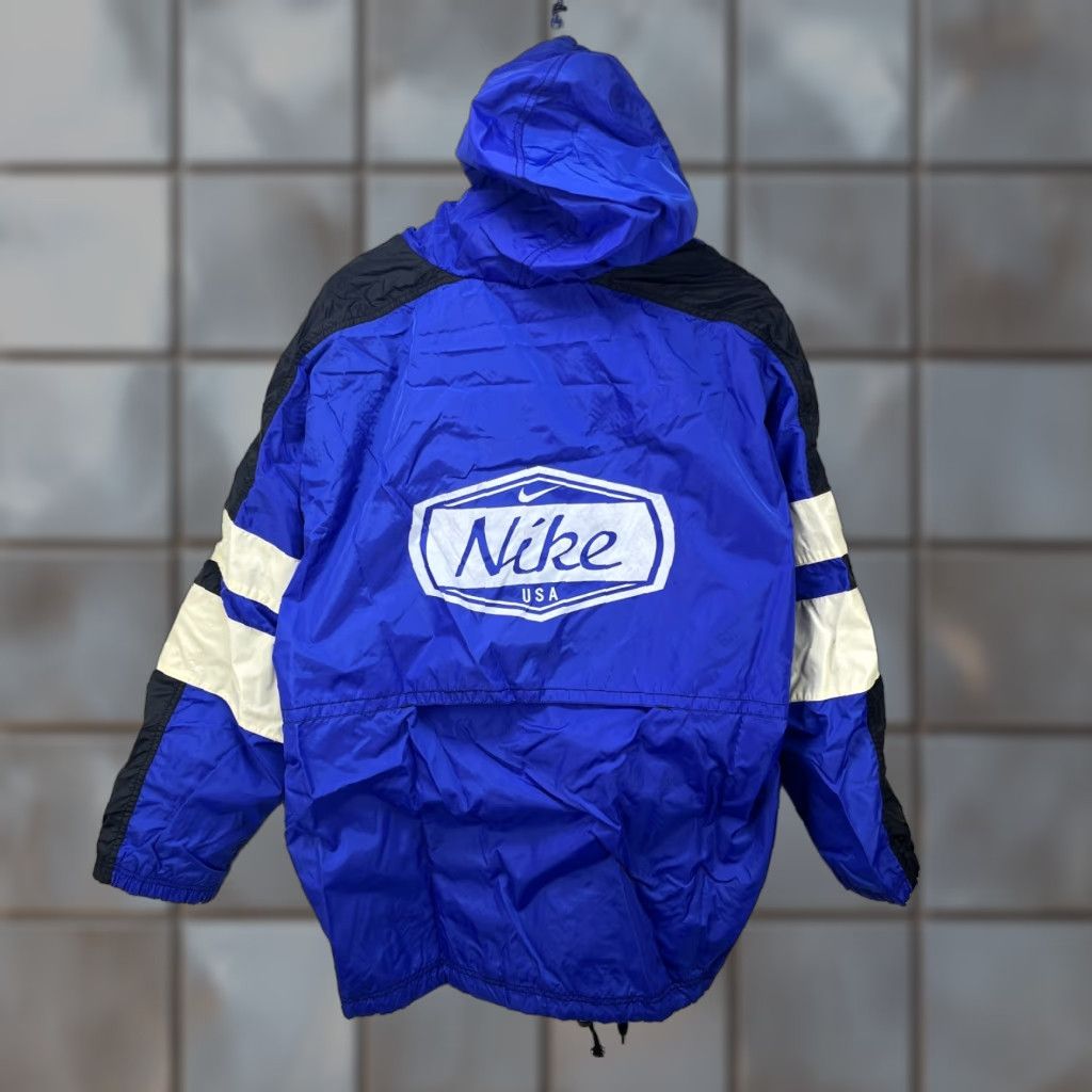 Nike VINTAGE Nike USA Windbreaker Jacket M Blue 90s Windbreaker Mens Size US M / EU 48-50 / 2 - 1 Thumbnail