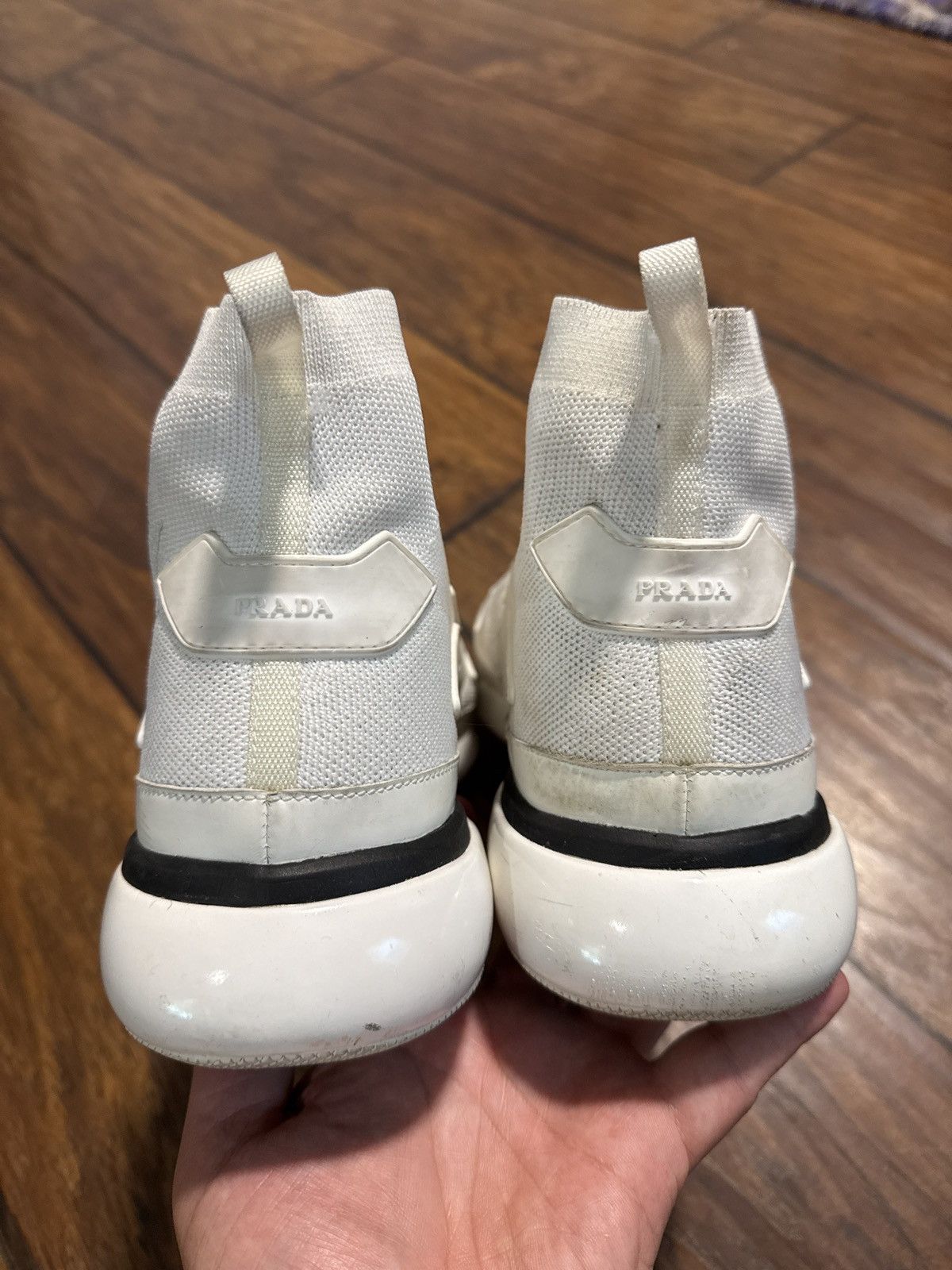 Prada White Cloudbust high top slip on sneaker Size US 10 / EU 43 - 4 Thumbnail