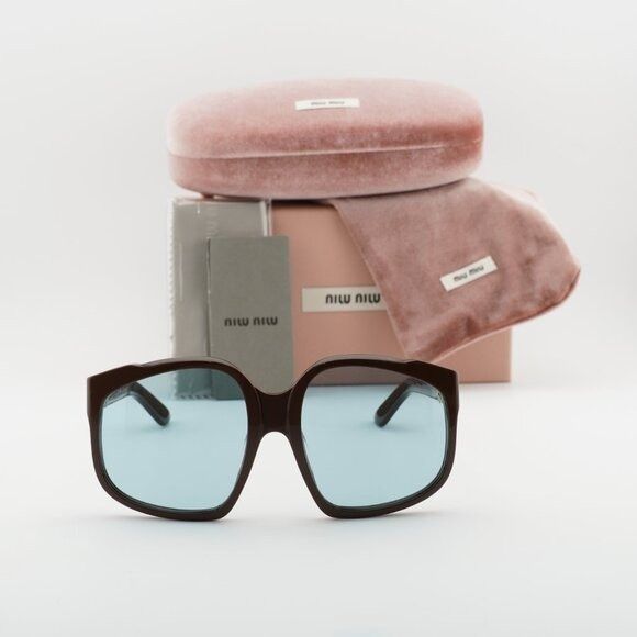 Miu Miu Miu Miu MUA07S 24D20R Sunglasses Shiny Brown Square Frame Size ONE SIZE - 11 Thumbnail