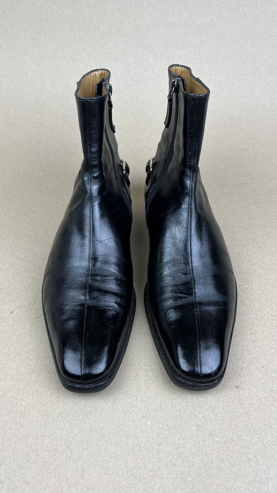 Gucci GUCCI Boots Ankle Leather Shoes HORSEBIT Side Zip Black Mens Size US 6.5 / EU 39-40 - 2 Thumbnail