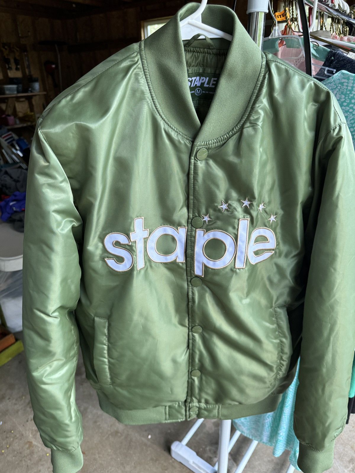 Staple Staple Pigeon Green Satin Bomber Jacket Size US M / EU 48-50 / 2 - 2 Thumbnail
