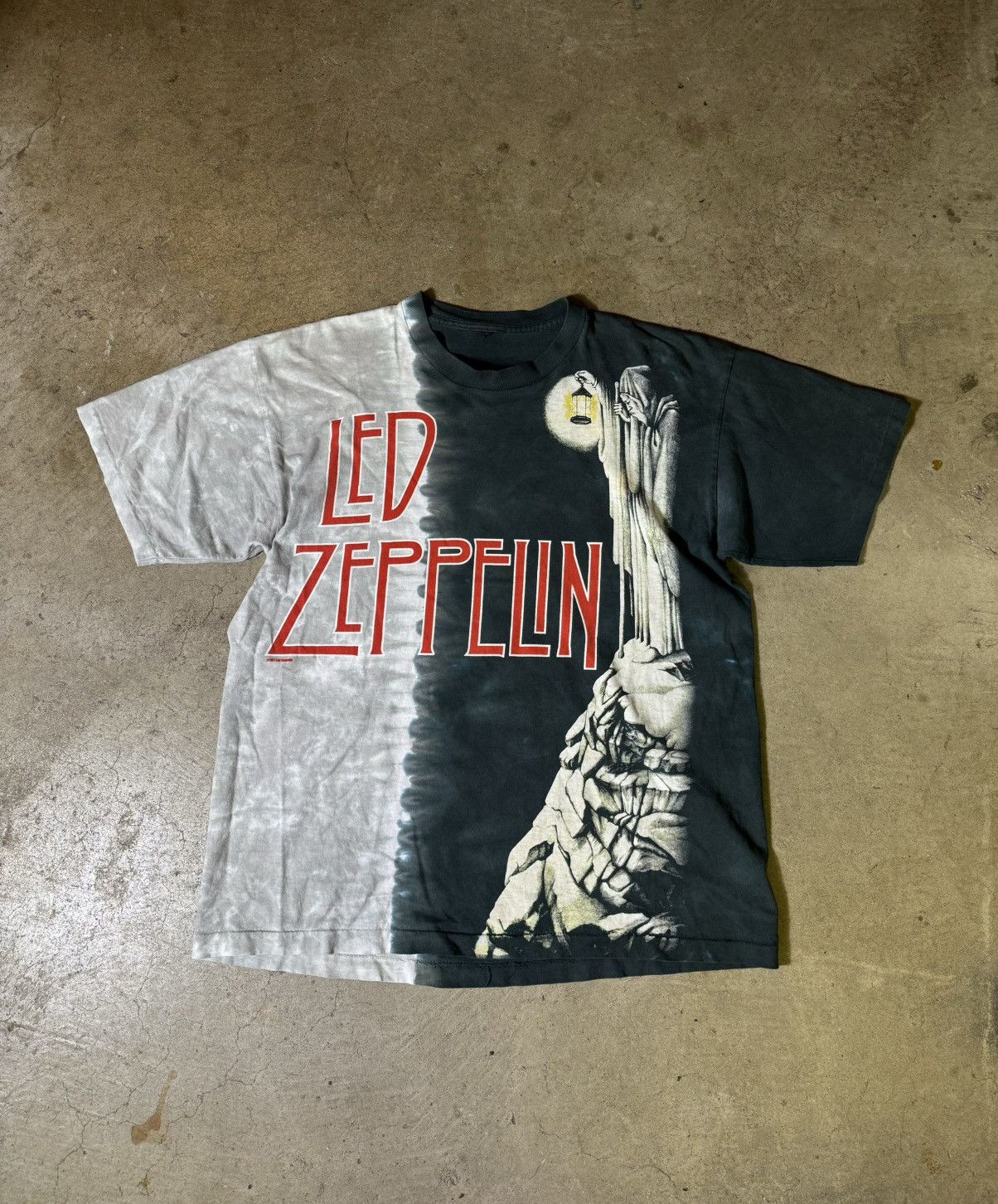 Image of Vintage Single Stitch Led Zeppelin Tee in Tye Dye, Men's (Size XL)