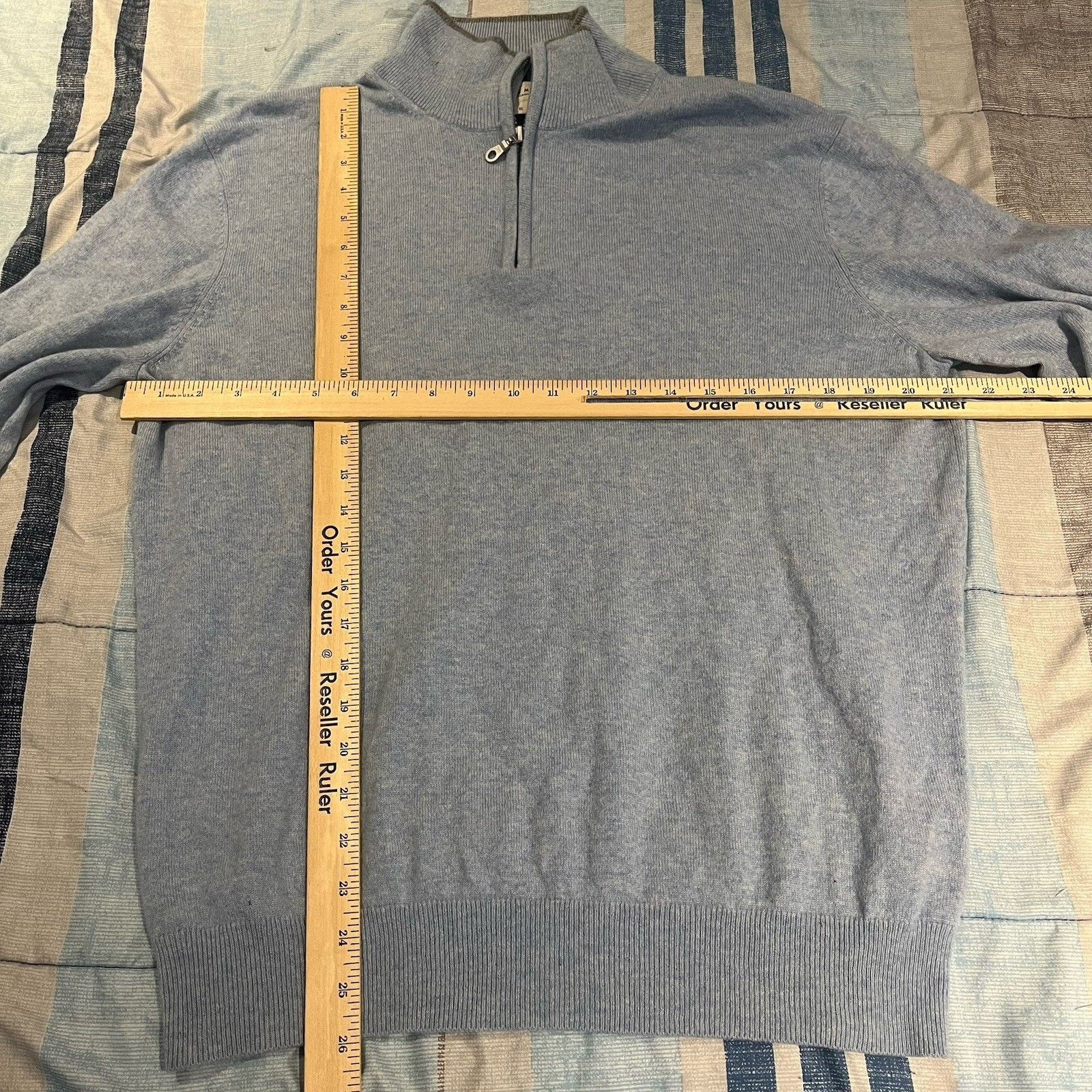 Neiman Marcus Neiman Marcus 100% cloud cashmere men's XL 1/4 blue sweater Size US XL / EU 56 / 4 - 3 Thumbnail