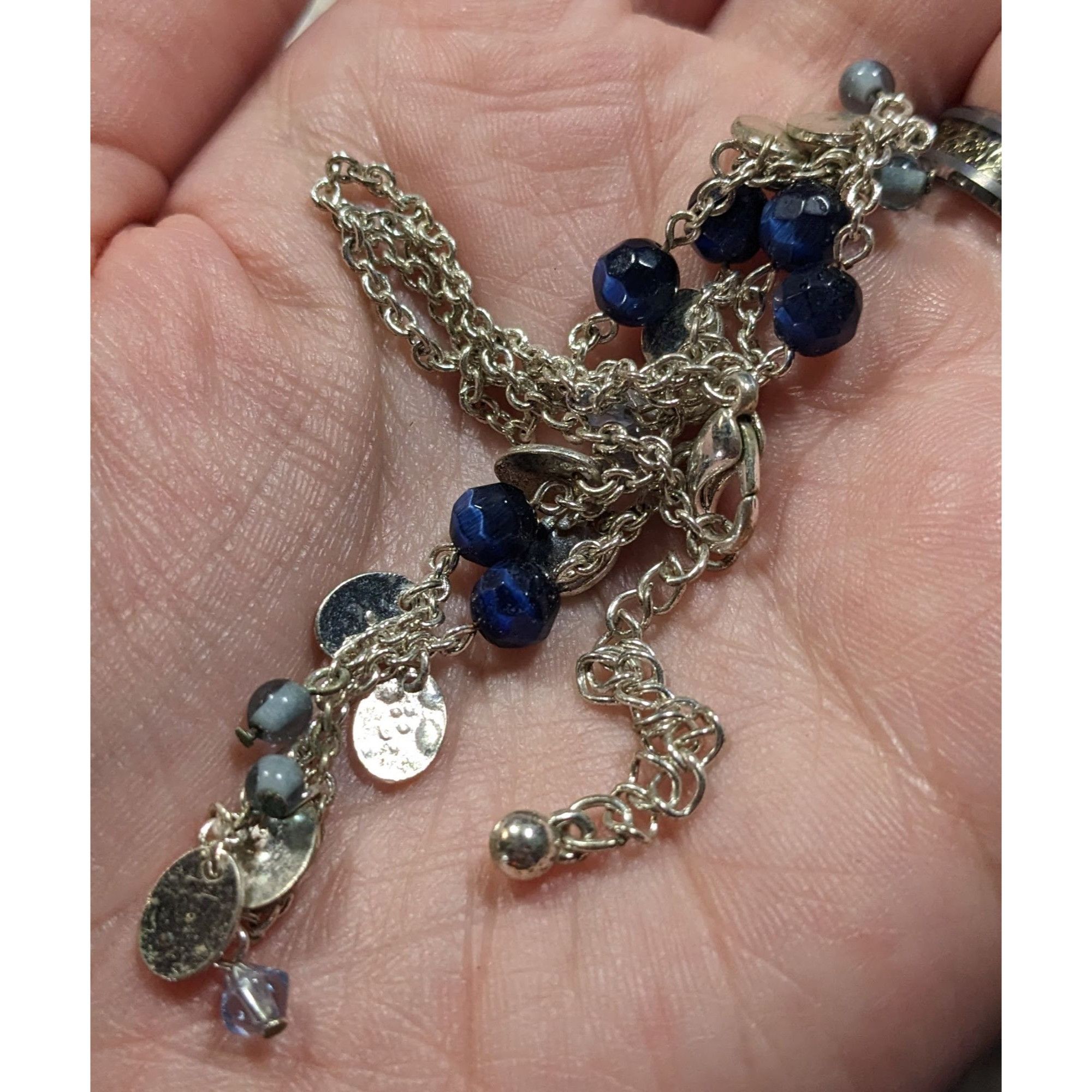 Other Preppy Classic Blue And Silver Tone Charm Necklace Size ONE SIZE - 3 Thumbnail