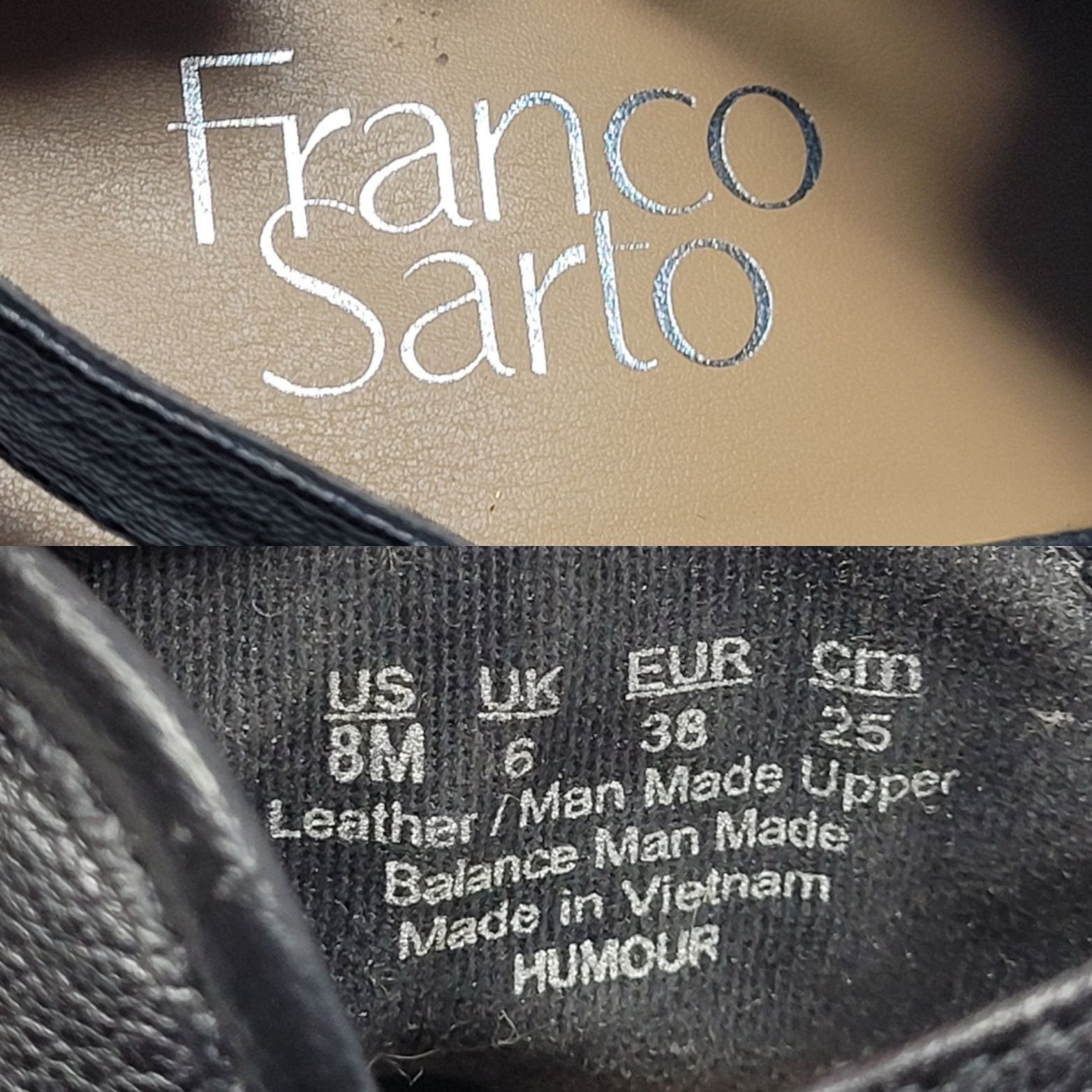 Franco Sarto Franco Sarto Womens Humor Black Leather Block Heel Sling Bac Size US 8 / IT 38 - 3 Thumbnail