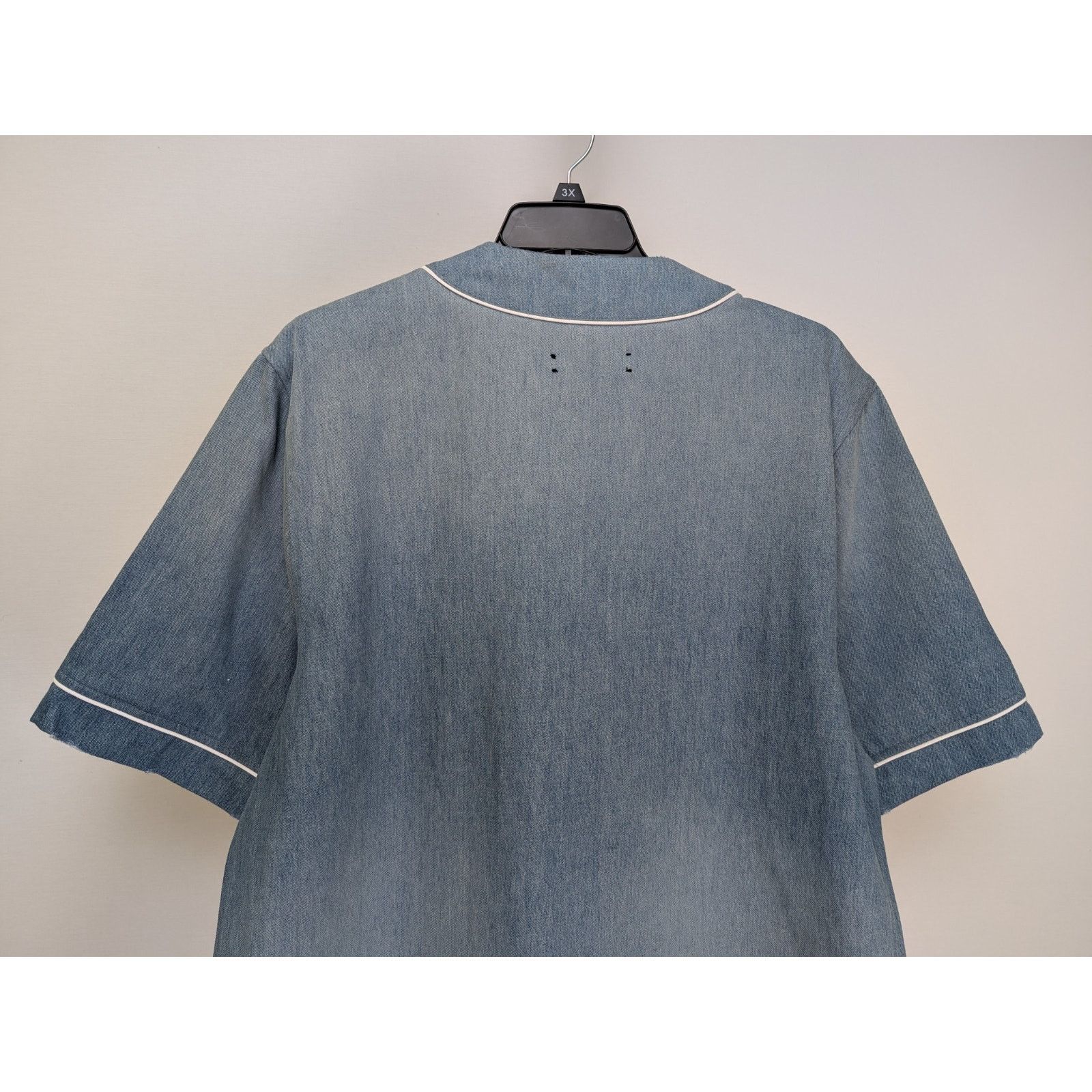 Amiri o1rshd1 Sunfaded Baseball Shirt Perfect in Indigo Blue Size US XL / EU 56 / 4 - 7 Thumbnail