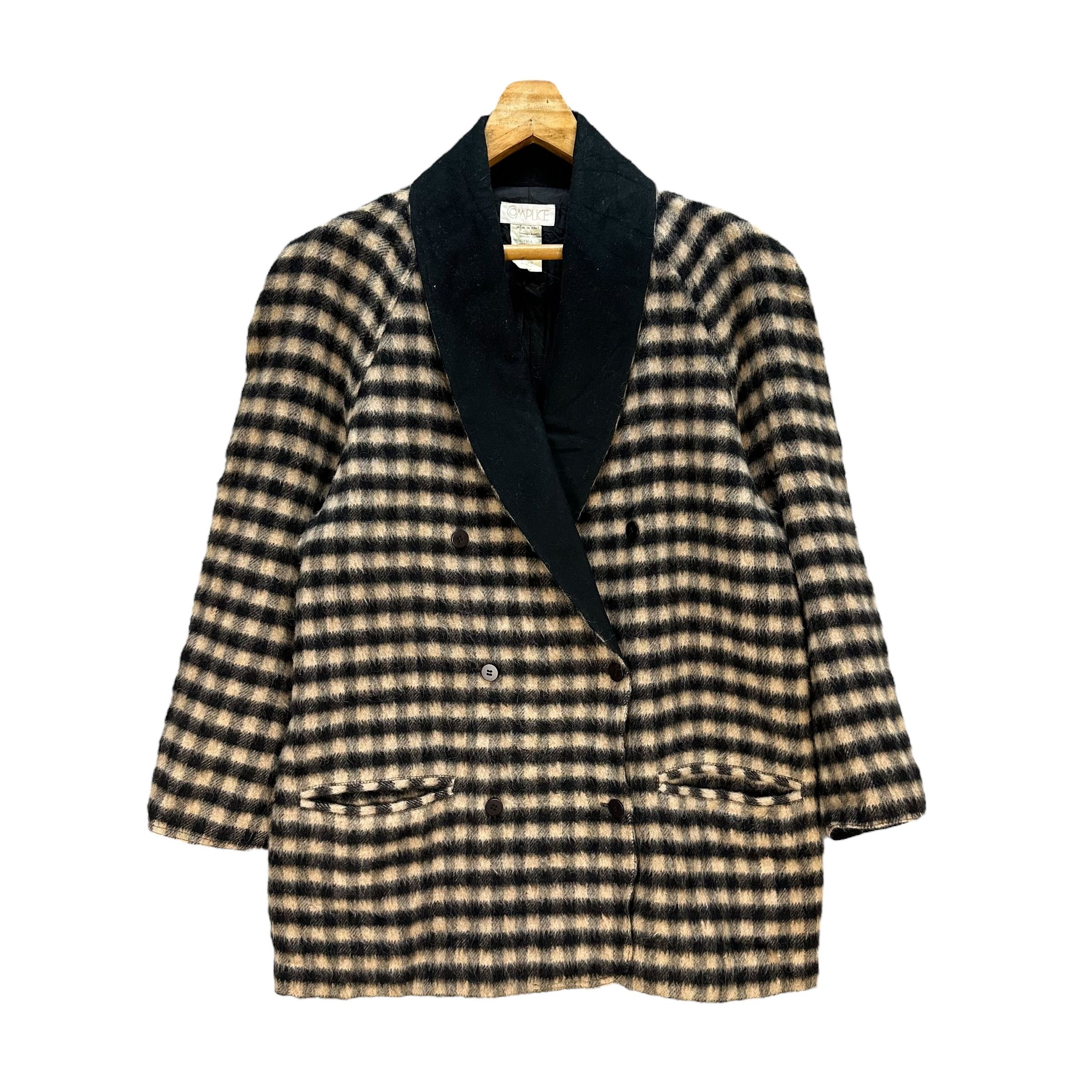 Vintage 90's COMPLICE Checked Double Breast Coat Jacket #A69-1667 Size M / US 6-8 / IT 42-44 - 1 Thumbnail