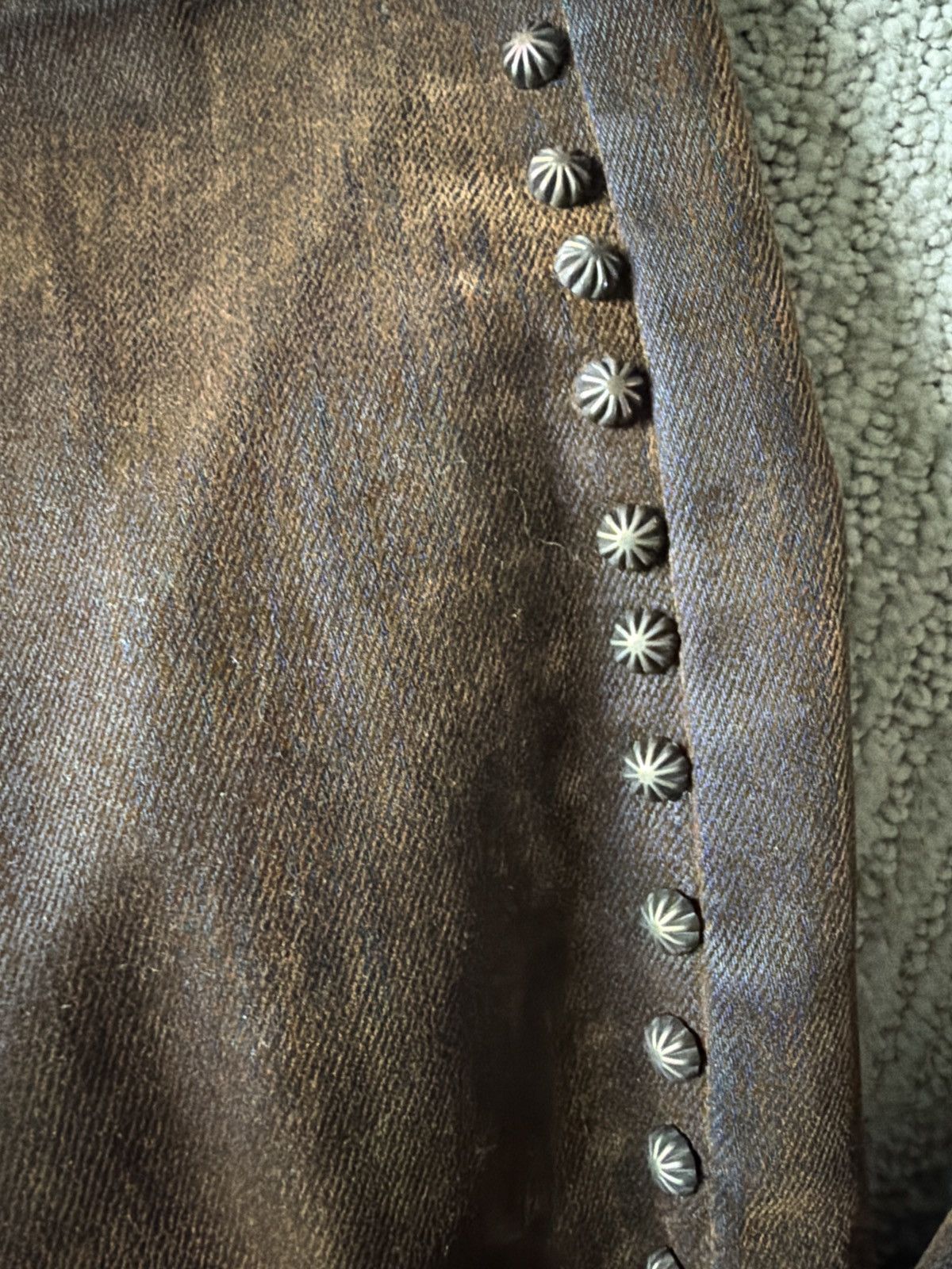 Other Brown Suede Studded Denim Size US 44 / EU 60 - 2 Thumbnail