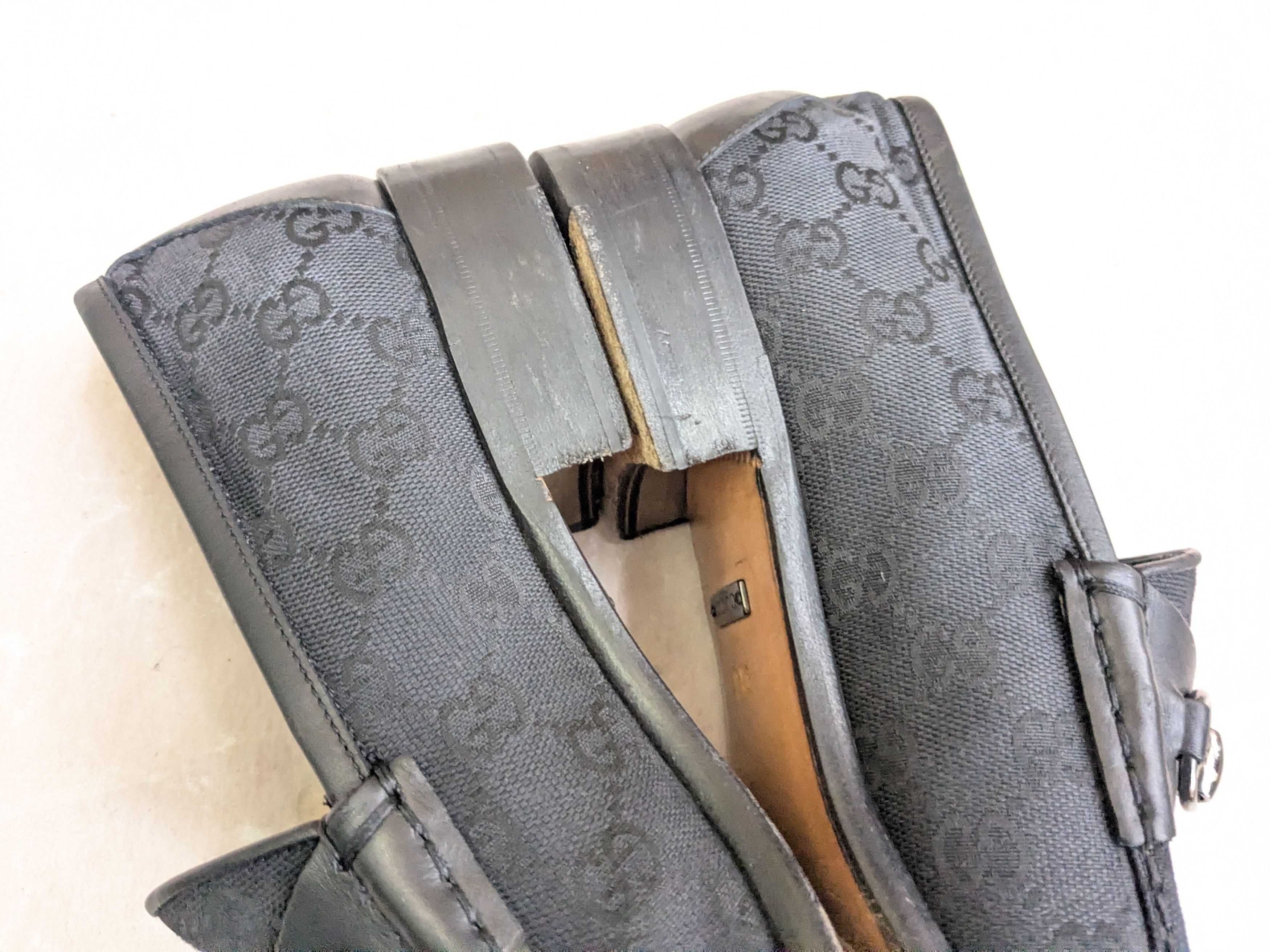 Gucci Gucci Horsebit Loafers Black 10 Monogram GG Logo Canvas Size US 10 / EU 43 - 9 Thumbnail