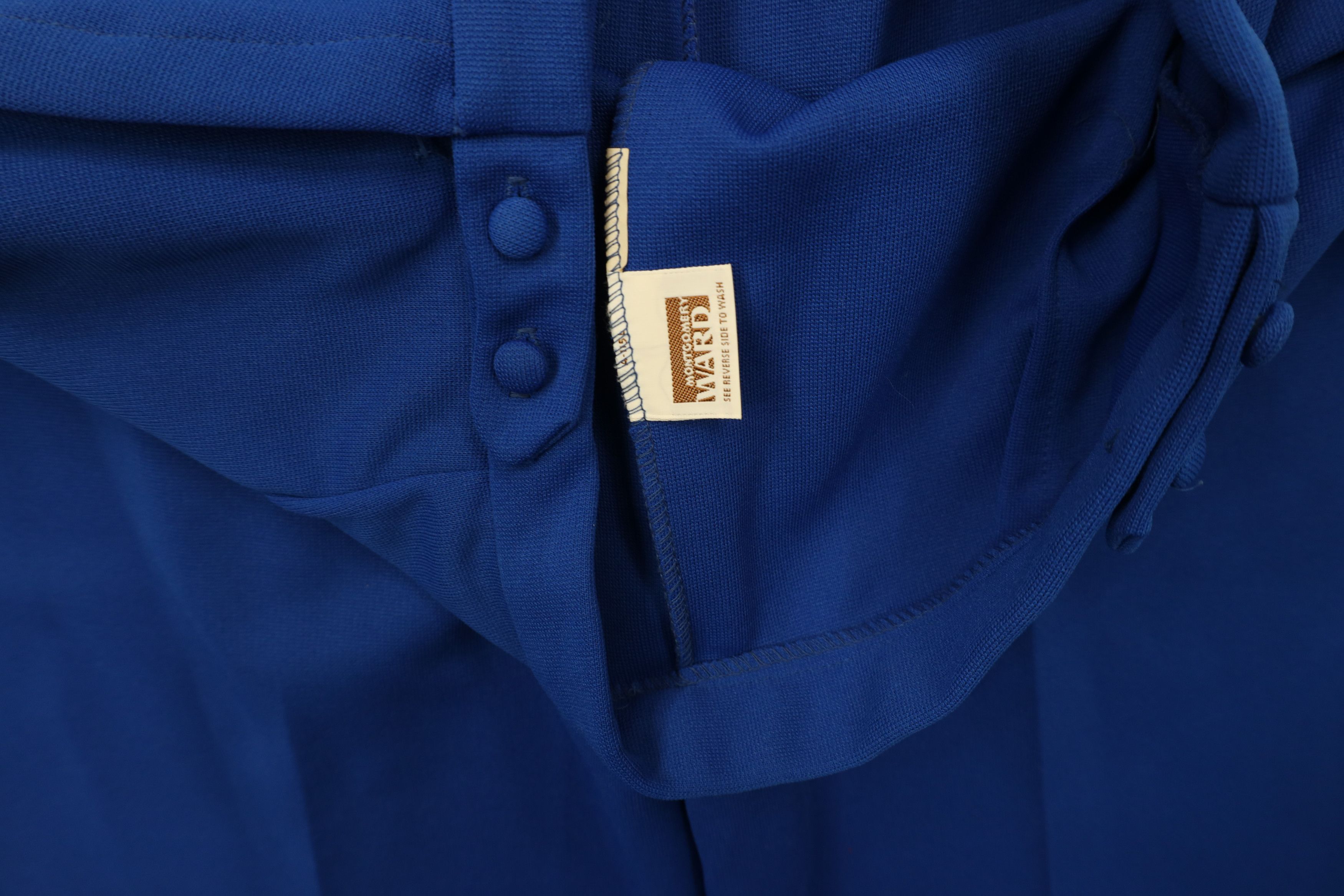 Vintage Vintage 70s Streetwear Flared Wide Leg Chino Pants Blue USA Size 28" / US 6 / IT 42 - 4 Thumbnail