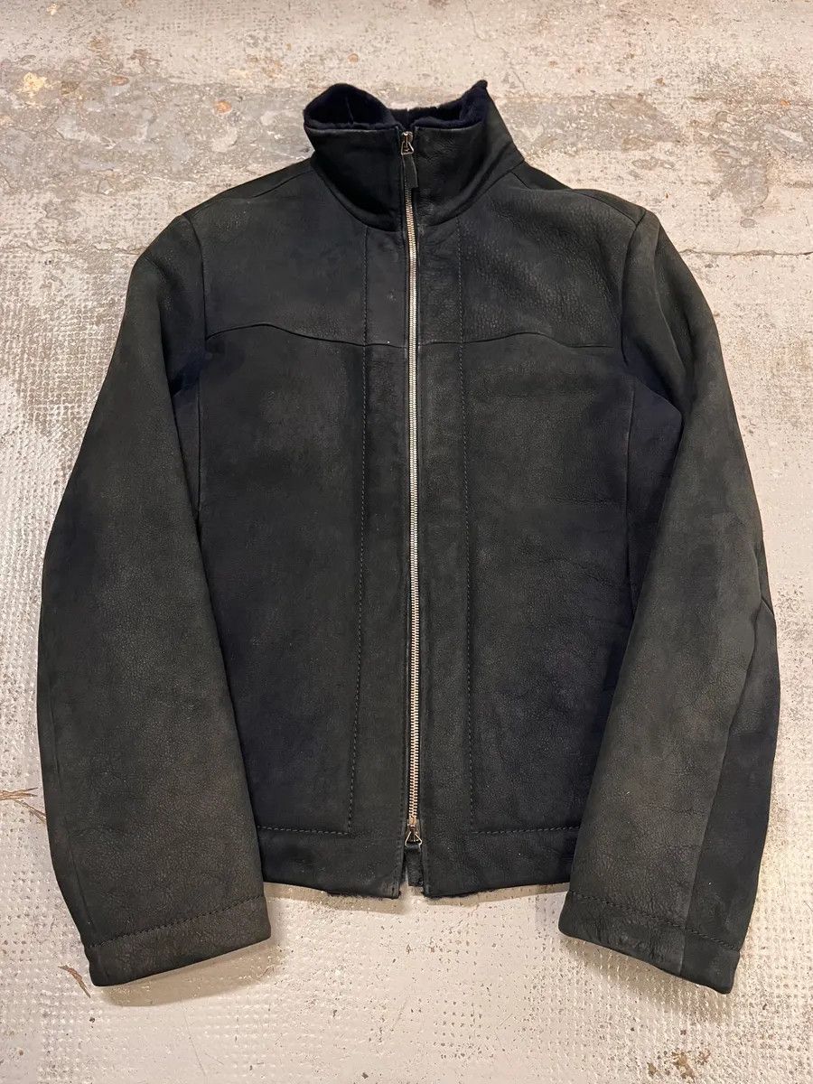 Emporio Armani 2010s Emporio Armani Black Shearling Avanat-Garde Leather Jacket Size US M / EU 48-50 / 2 - 1 Thumbnail