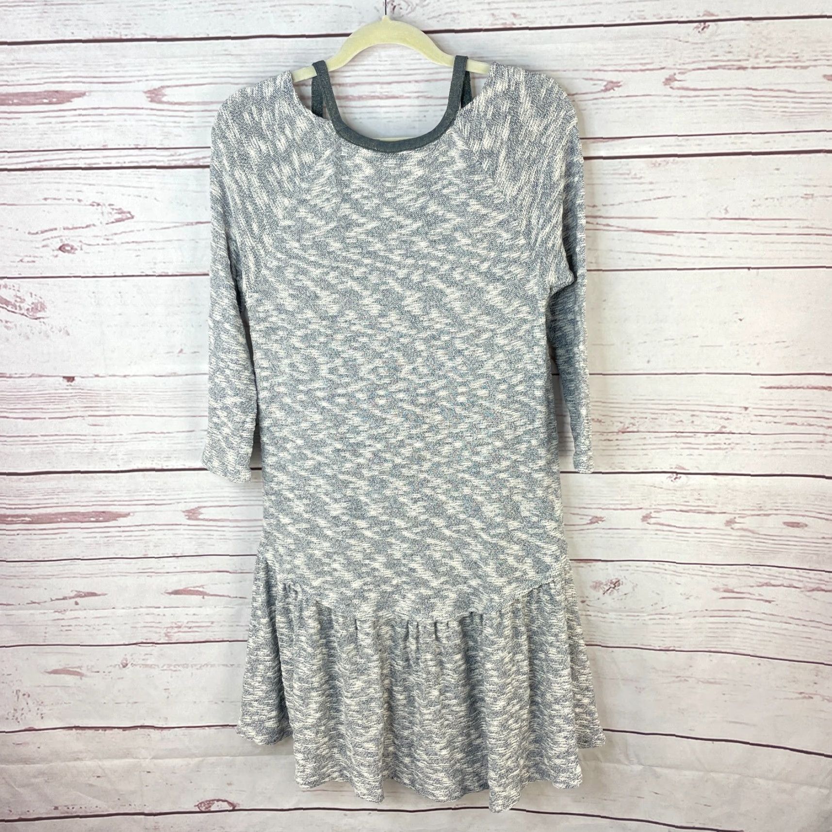 Anthropologie Anthropologie Saturday Sunday Anka Dress Womens Medium Gray Marled Print Ruffle Dress Size M / US 6-8 / IT 42-44 - 4 Thumbnail