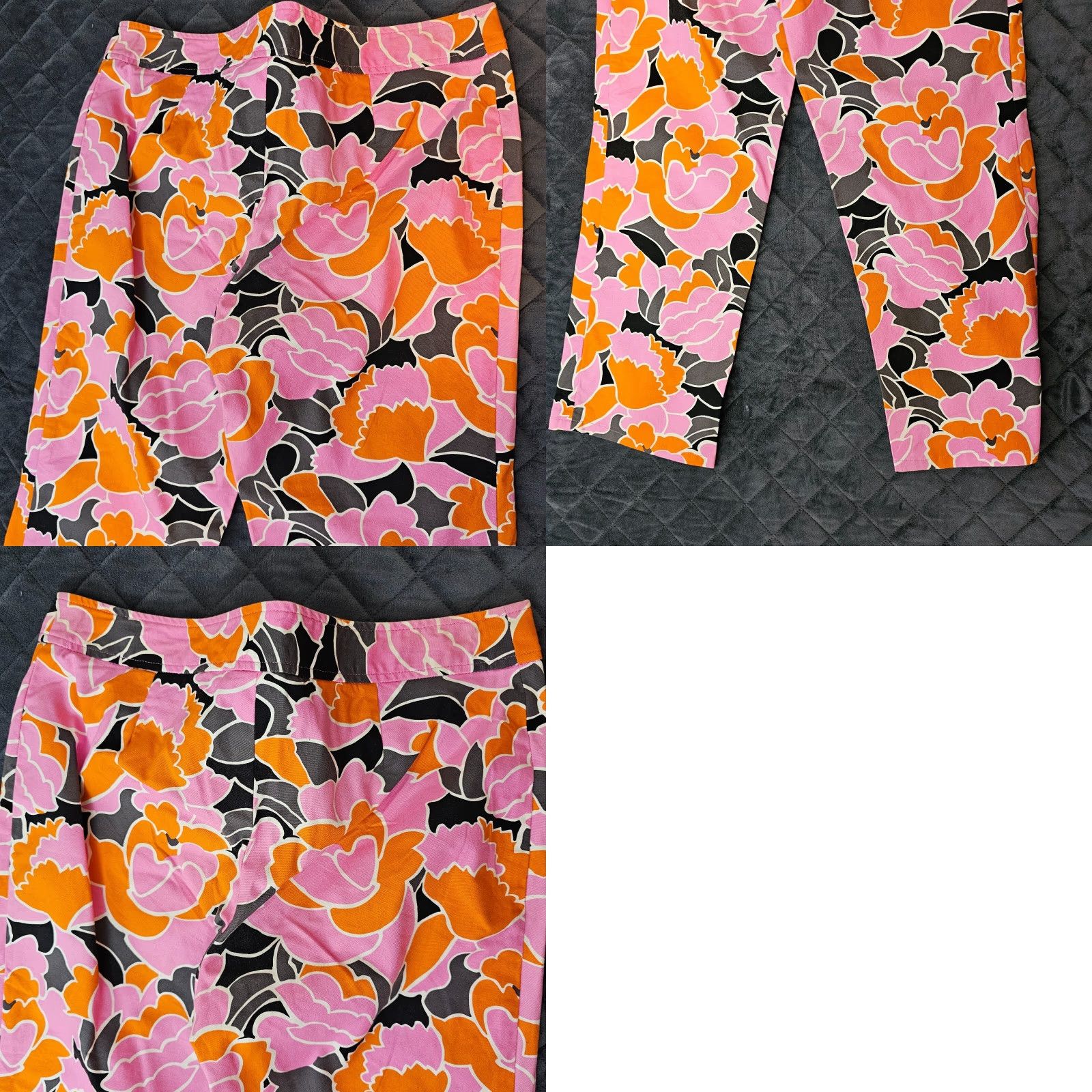 Vintage Ideology Women's Slim Fit Ankle Pants Size 8 Pink Floral Casual Stretch Size 30" / US 8 / IT 44 - 8 Thumbnail