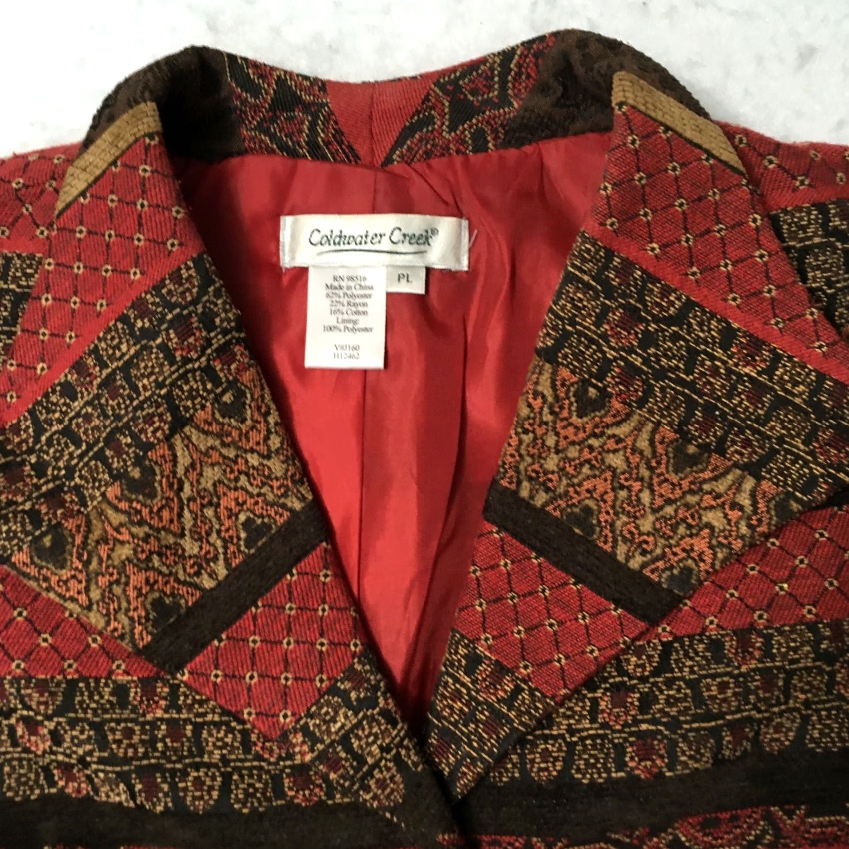 Coldwater Creek Coldwater Creek Womens 97% Cotton Multicolor Floral Blazer/Jacket Size PL Size L / US 10 / IT 46 - 2 Thumbnail
