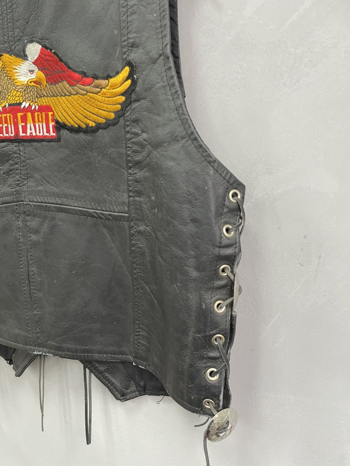 Vintage VINTAGE BIKER MOTO WESTERN Y2K LEATHER VEST JACKET Size US M / EU 48-50 / 2 - 10 Thumbnail