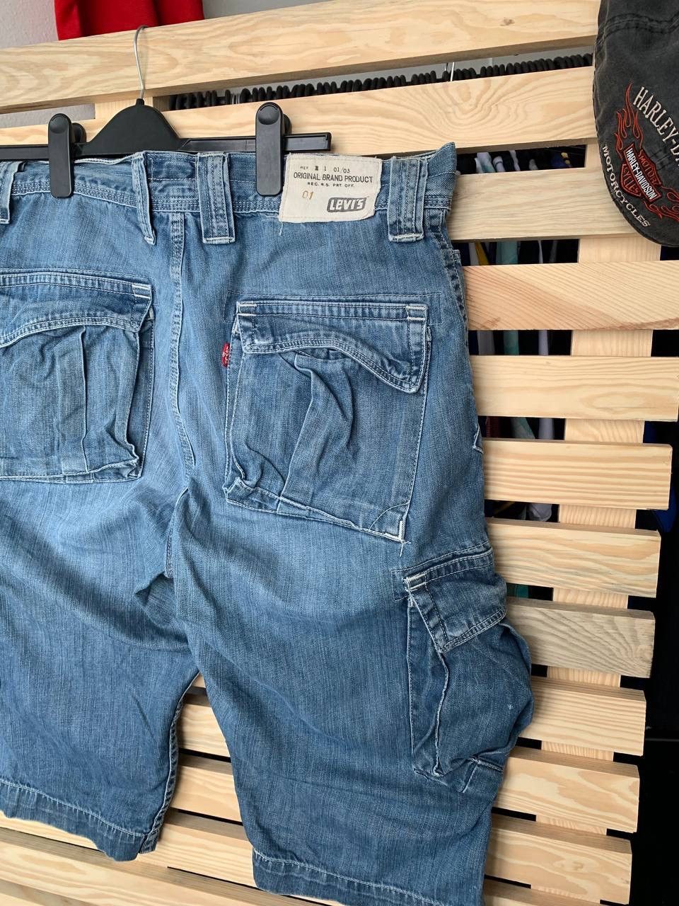 Levi's × Vintage Levis Cargo Shorts Denim Distressed Rap Sk8 Baggy Size US 34 / EU 50 - 9 Thumbnail