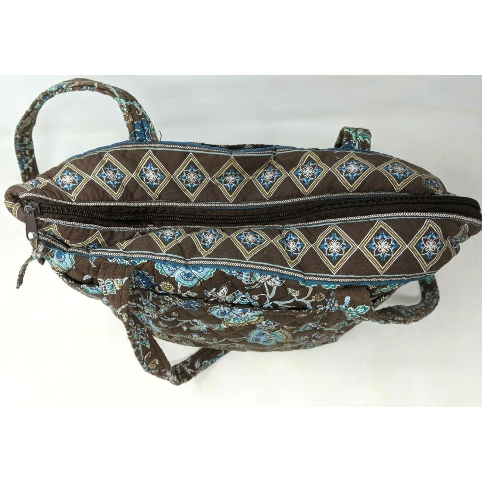 Croft & Barrow Croft & Barrow Tote Women's Large Quilted Floral Brown Turquoise Messenger Bag Purse HB21 Size ONE SIZE - 5 Thumbnail