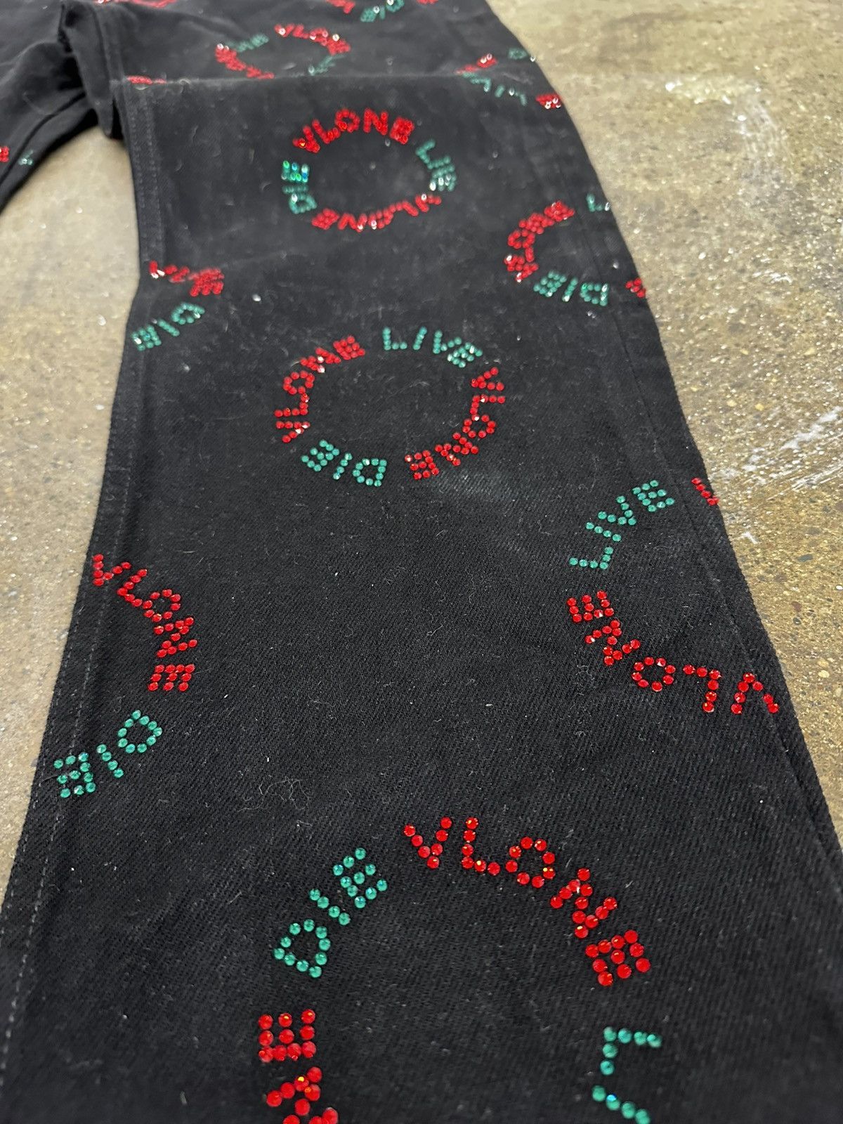 Vlone Vlone Rhinestone Denim Jeans Size US 34 / EU 50 - 2 Thumbnail