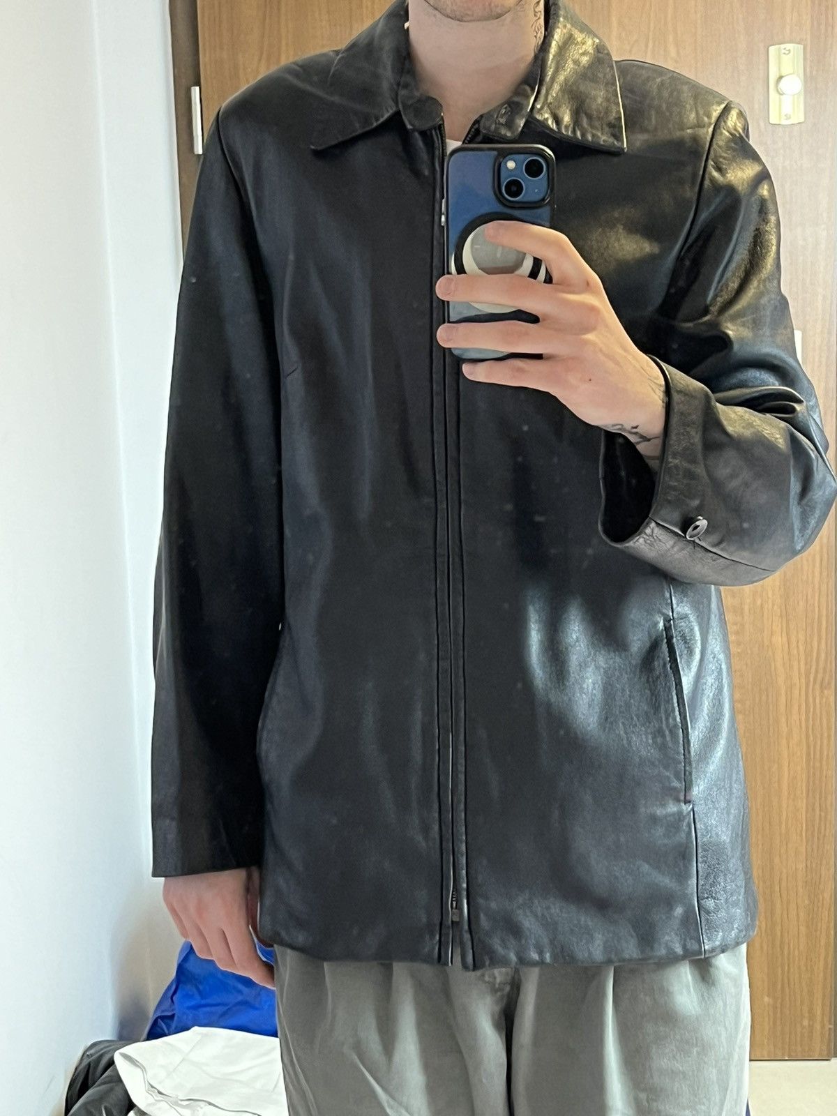 Genuine Leather ➕ top quality avant garde soft leather black jacket opium Size US S / EU 44-46 / 1 - 7 Thumbnail