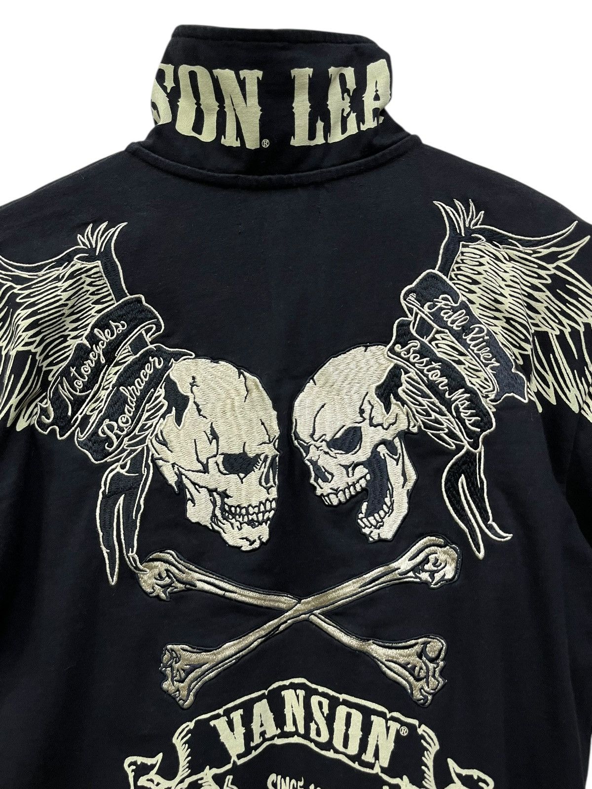 Vanson Leathers Vanson Double Skull Wings Crossbone Punk Biker Polo Size US S / EU 44-46 / 1 - 4 Thumbnail
