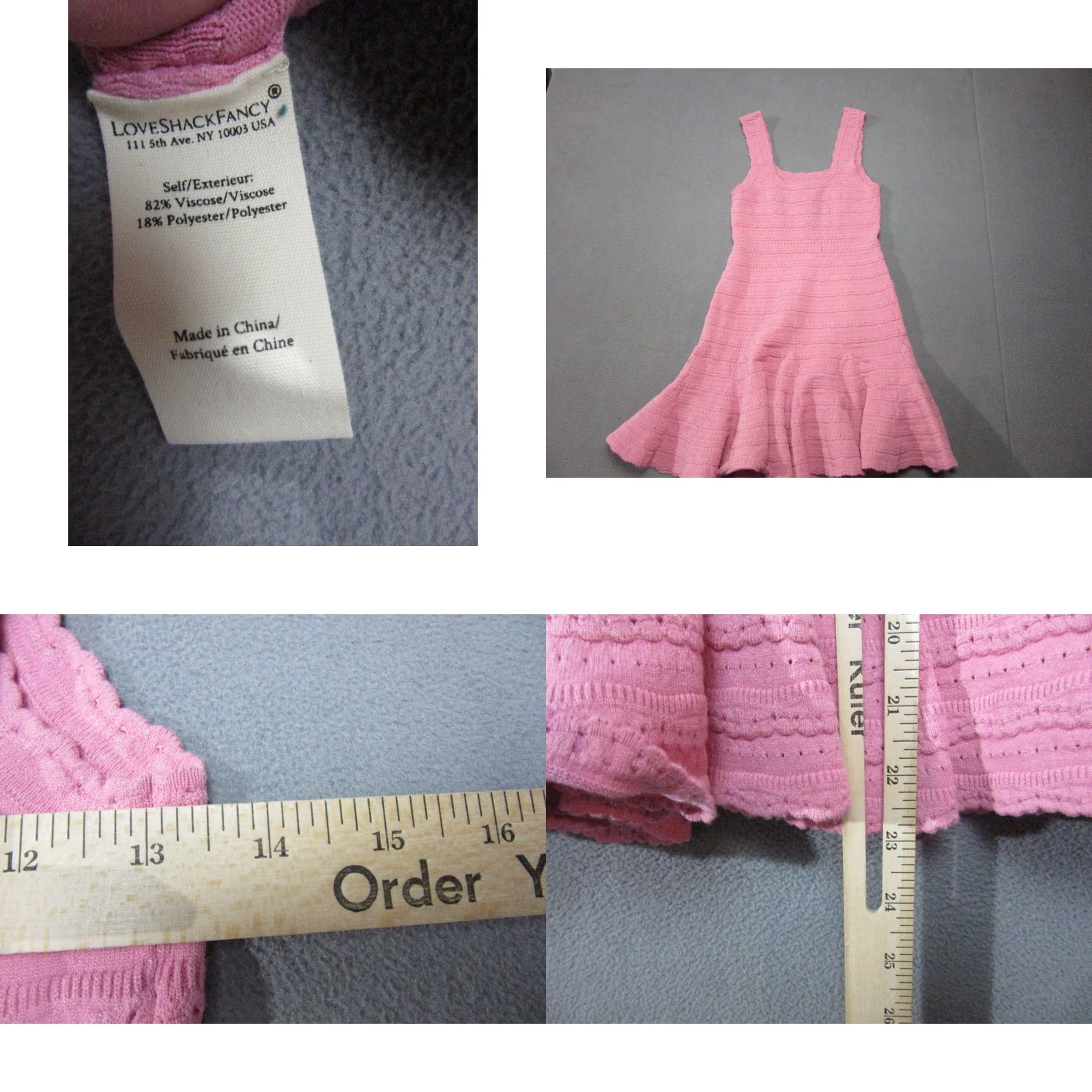 LoveShackFancy LoveShackFancy Dress Womens Medium Pink Sunset Maryanne Knit Mini Square Neck Sleeveless Strappy Knit Short Ruffle Skip N/A Size M / US 6-8 / IT 42-44 - 9 Thumbnail