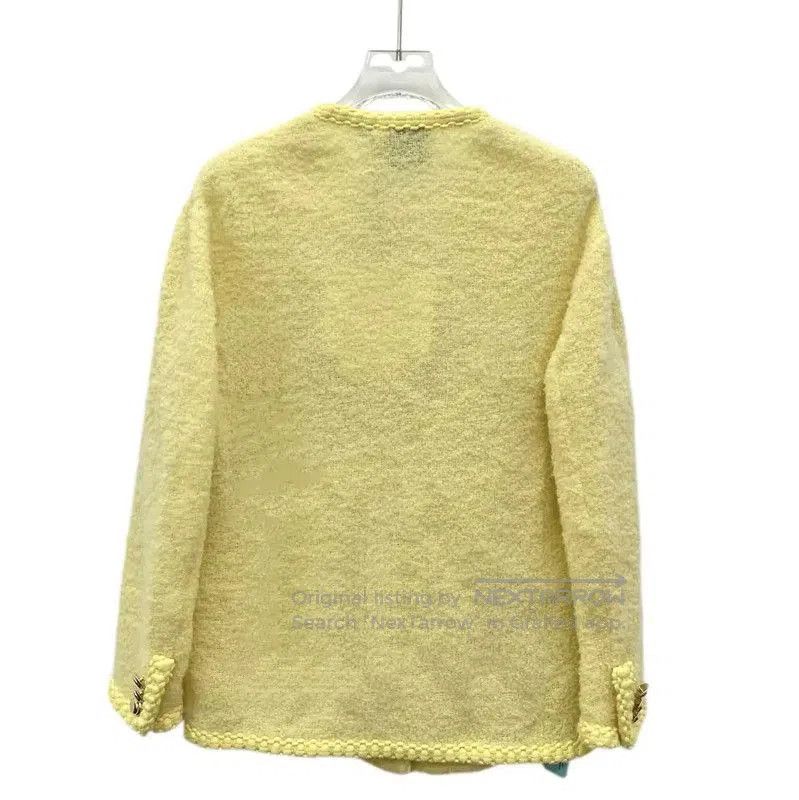 Miu Miu Miu Miu Yellow Wool Cardigan for Women . Size XS / US 0-2 / IT 36-38 - 2 Thumbnail