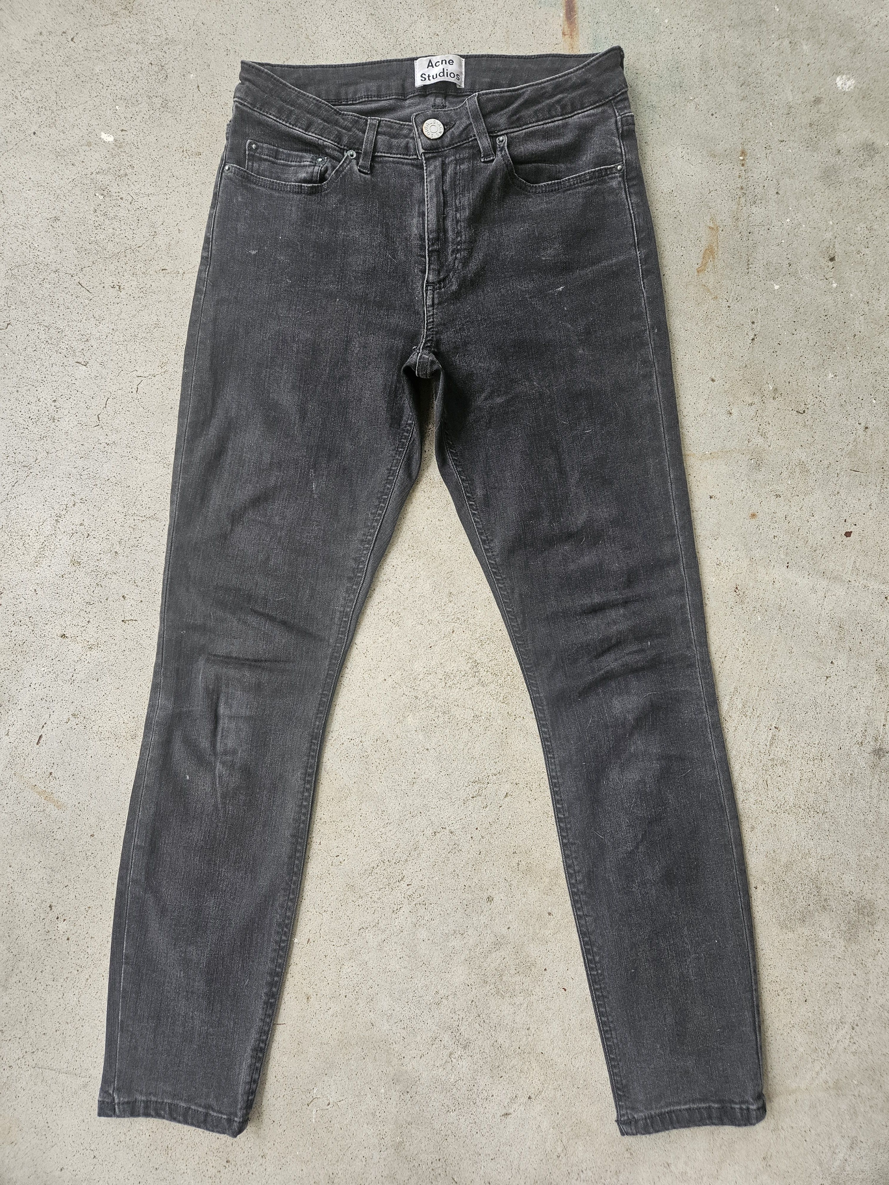 Acne Studios Skin 5 Used Black Skinny Denim Jeans Size US 27 - 1 Thumbnail