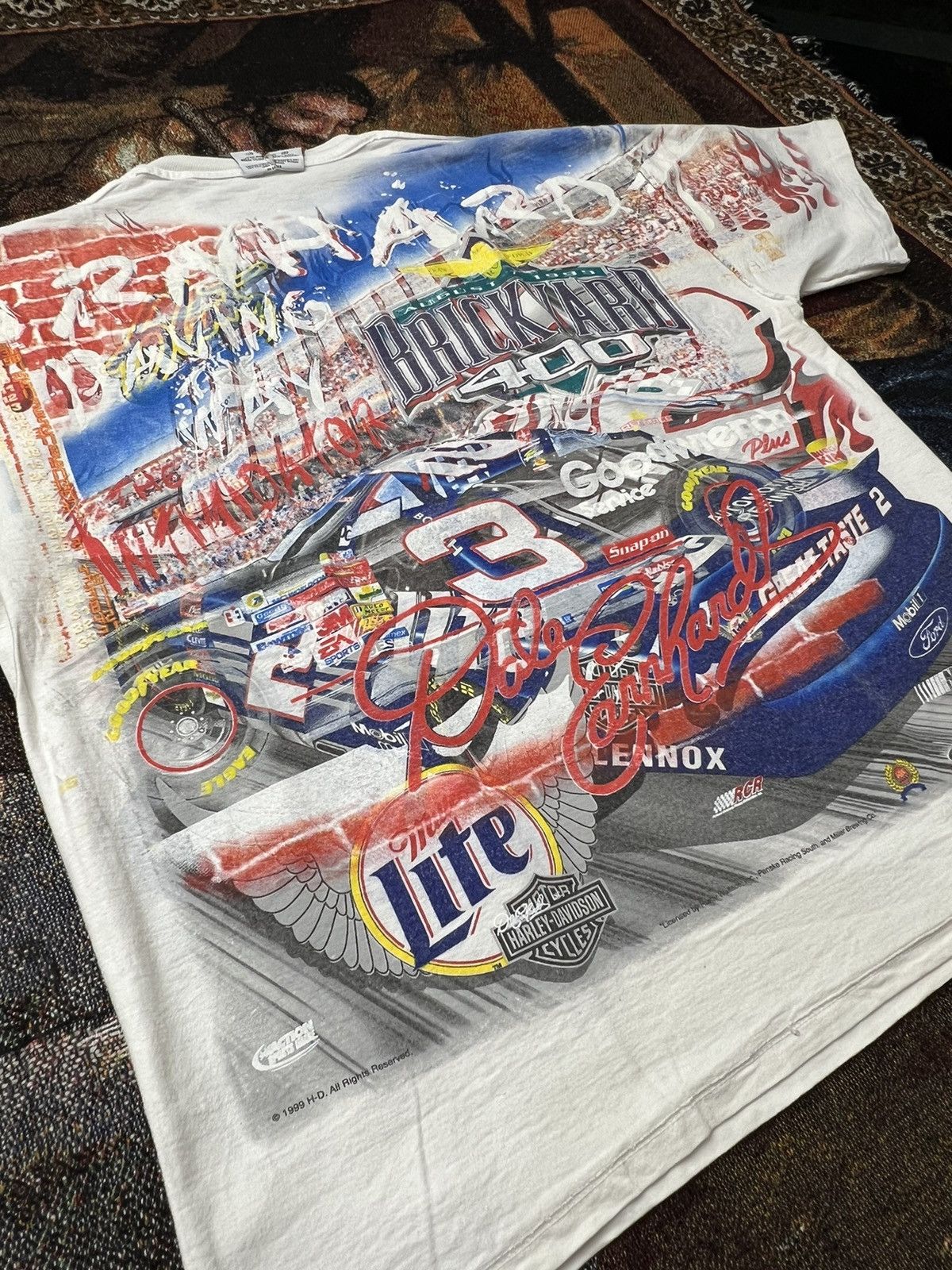 NASCAR Rare Misprint Vintage NASCAR Rusty Wallace Harley AOP Tee Size US L / EU 52-54 / 3 - 7 Thumbnail