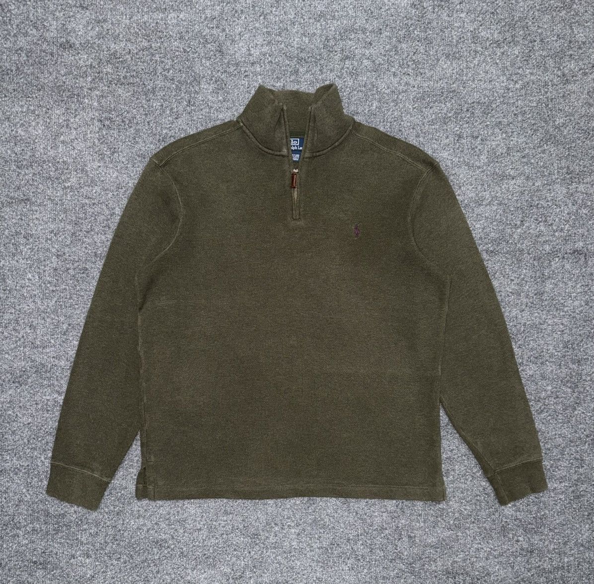 Polo Ralph Lauren Vintage Polo Ralph Lauren Quarter Zip Pullover Olive Green Size US M / EU 48-50 / 2 - 1 Thumbnail