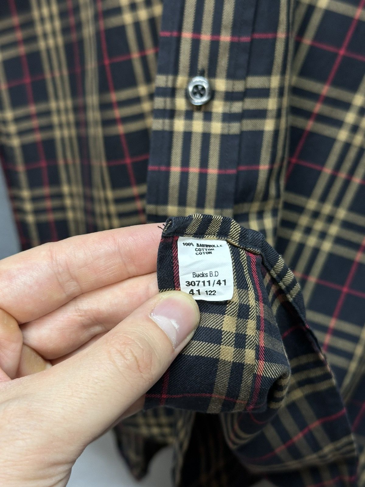 Burberry × Vintage Vintage Burberry Nova Check Cotton Shirt Button Up Archival Size US L / EU 52-54 / 3 - 8 Thumbnail