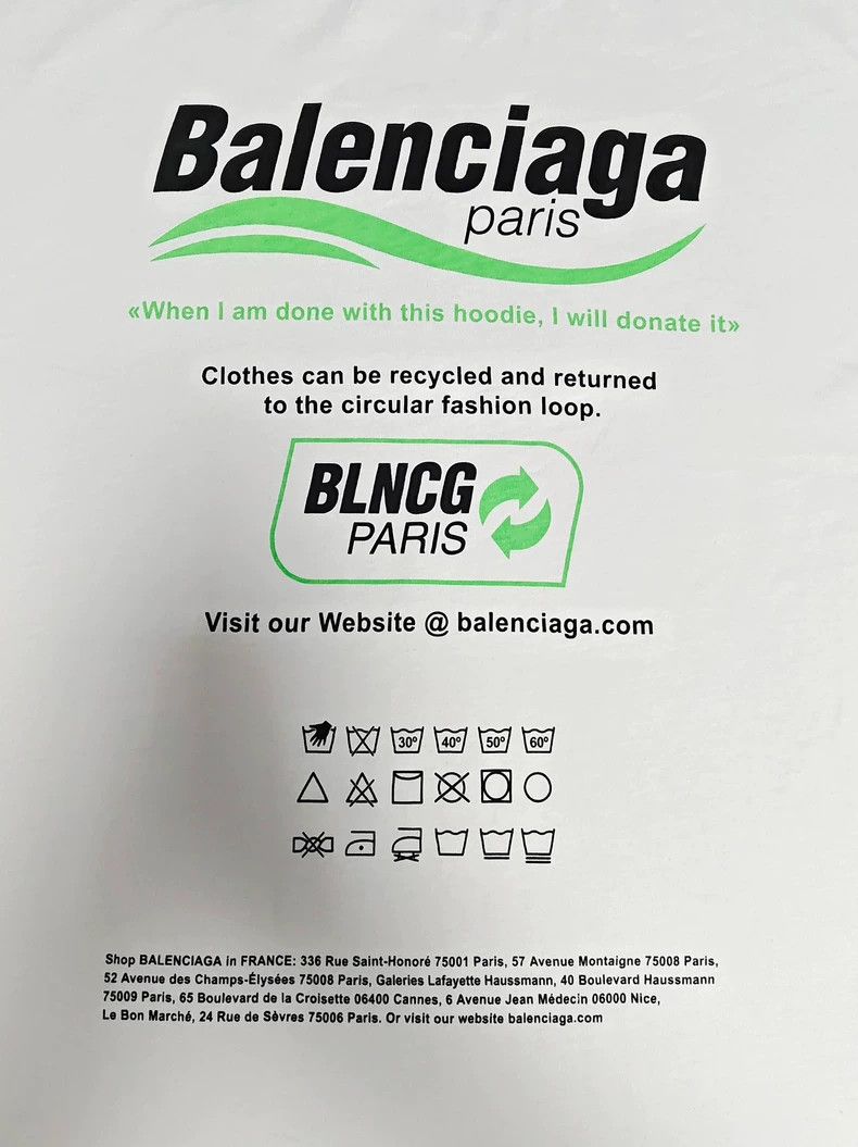 Balenciaga Balenciaga 22ss eco-friendly cola wave long-sleeved hoodie Size US S / EU 44-46 / 1 - 5 Thumbnail