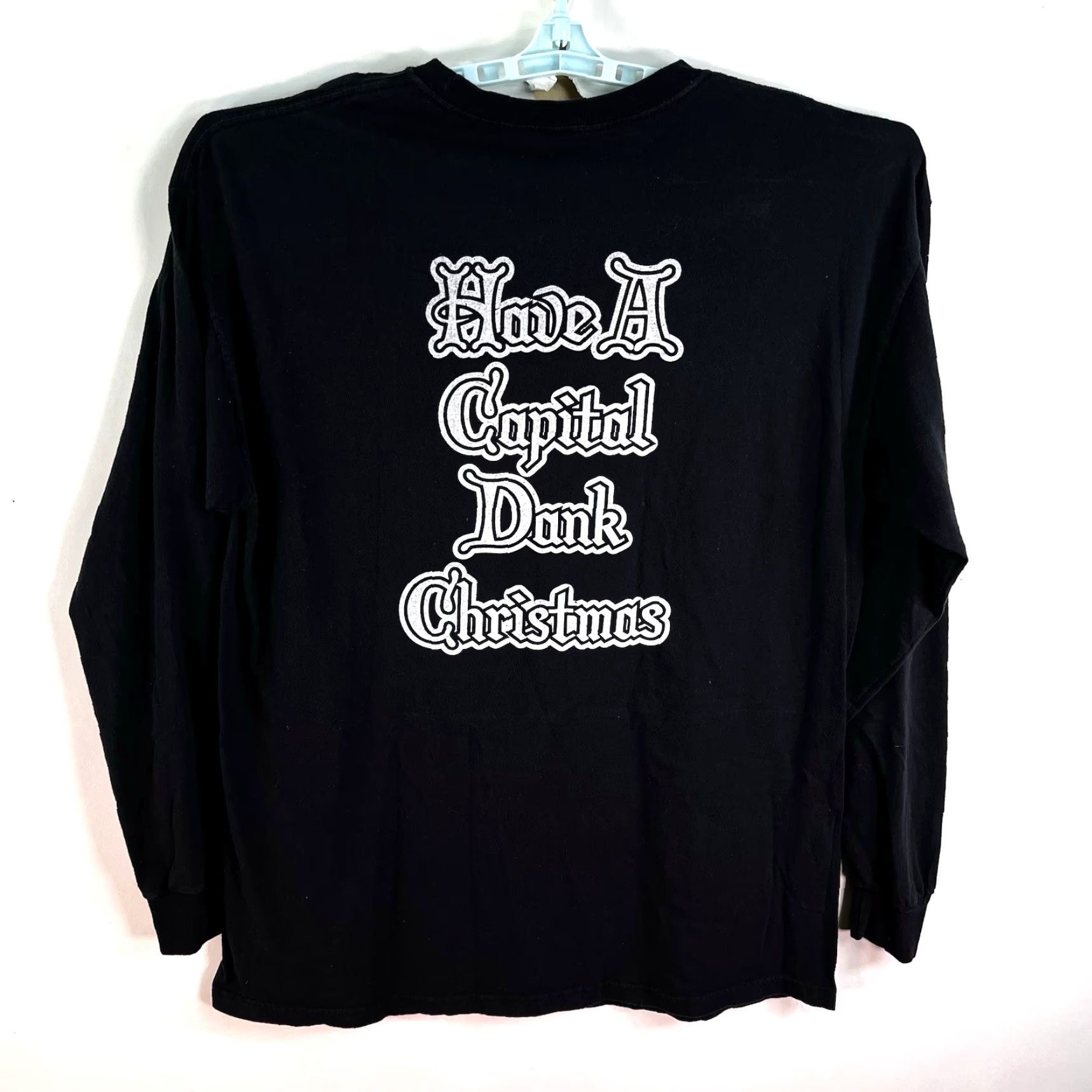 Vintage Capital Dank Christmas Long Sleeve T-Shirt Mens XL Black Graphic Print Crew Neck Size US XL / EU 56 / 4 - 2 Thumbnail