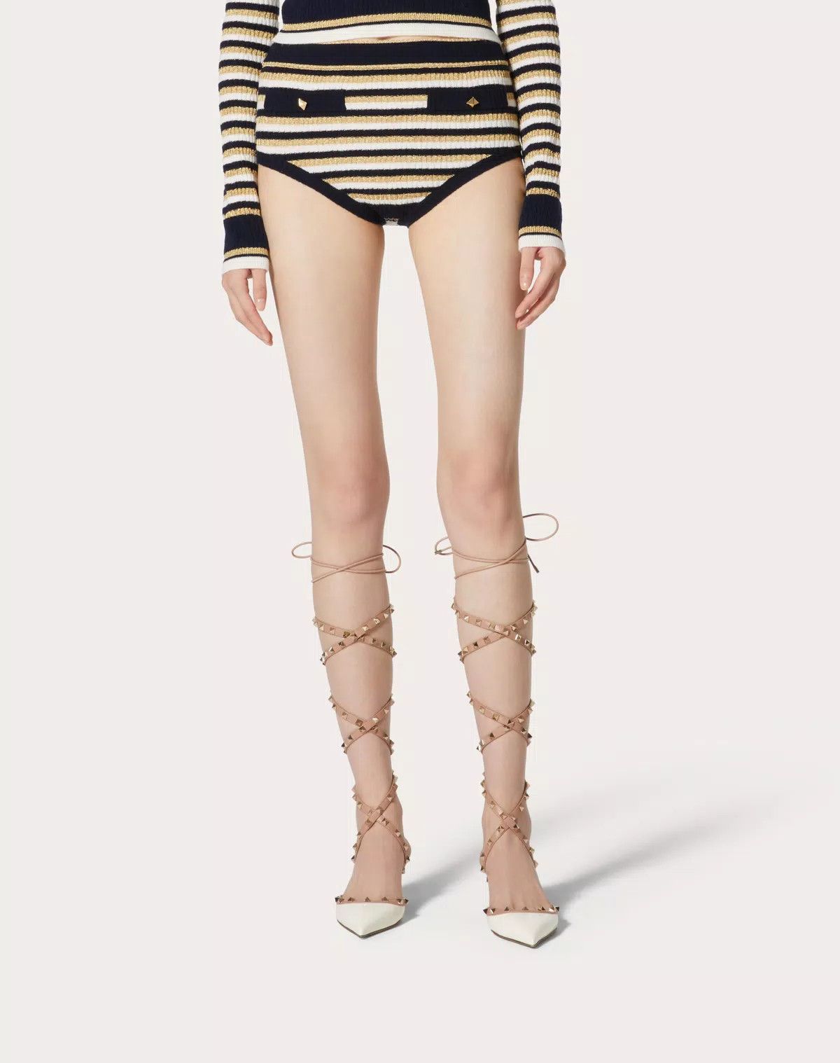 Valentino o1s1wg110625 Wool And Lurex Shorts in Multicolor Size 27" / US 4 / IT 40 - 4 Thumbnail