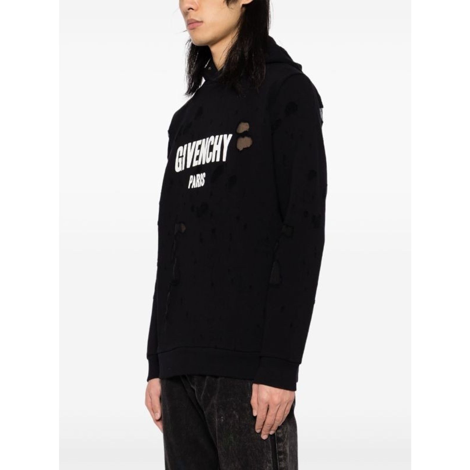 Givenchy Givenchy Paris Destroyed Logo Hoodie 2XL Size US XXL / EU 58 / 5 - 2 Thumbnail
