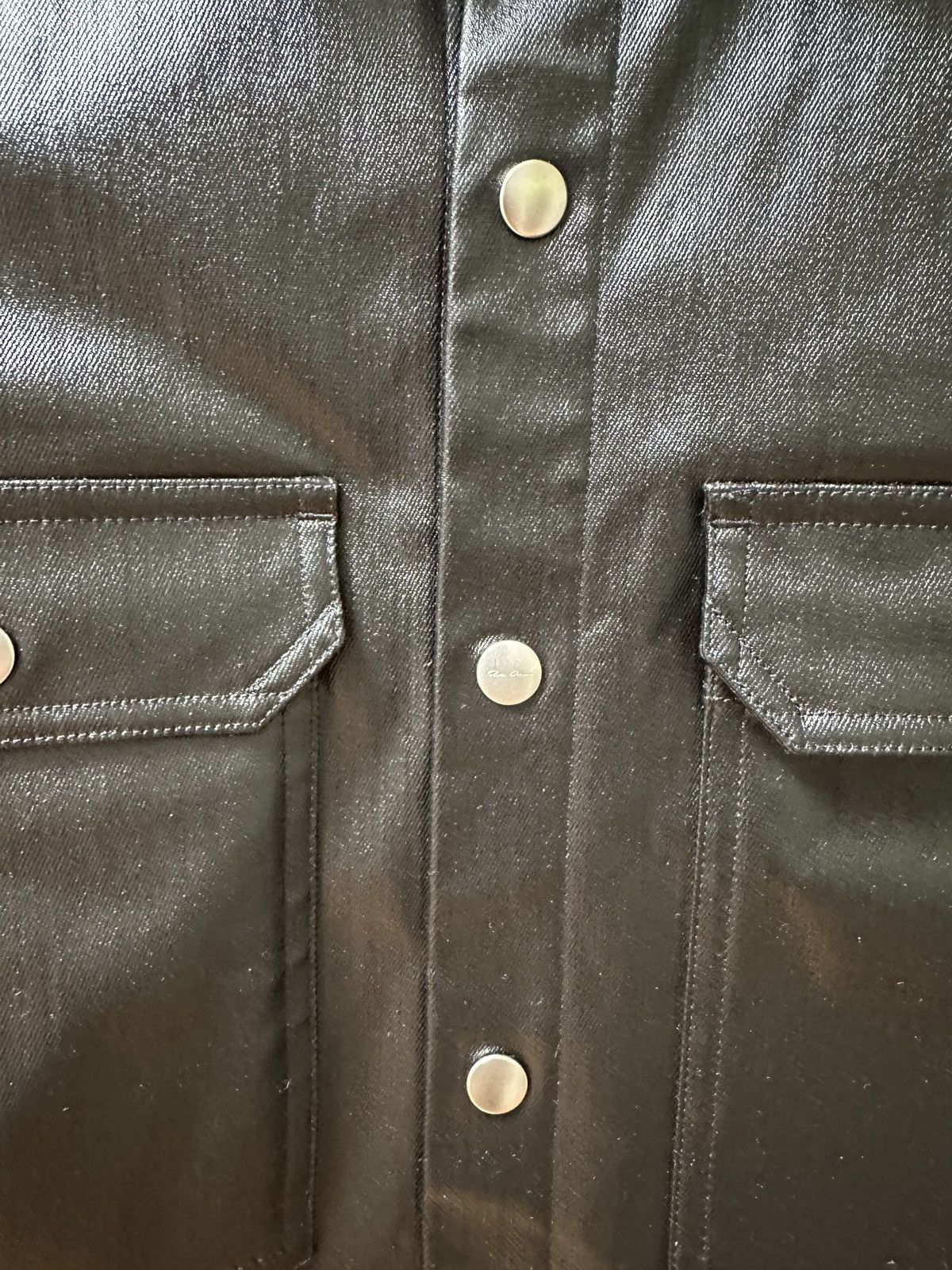 Rick Owens Black Porterville Coated Denim Shirt - 48 Size US M / EU 48-50 / 2 - 3 Thumbnail